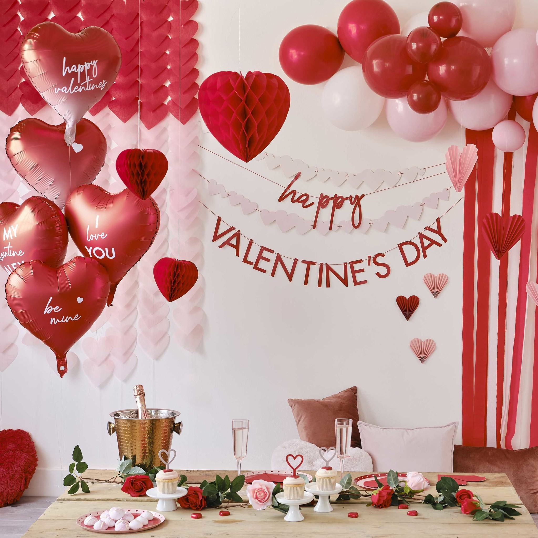 Servetten rode origami hart - Be Mine - valentijn versiering - 16stuks-3