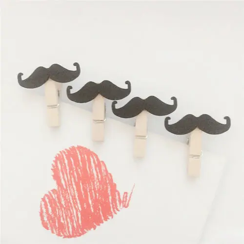 Knijpertjes - Mr. Moustache - kinderfeestje versiering - 6stuks-2