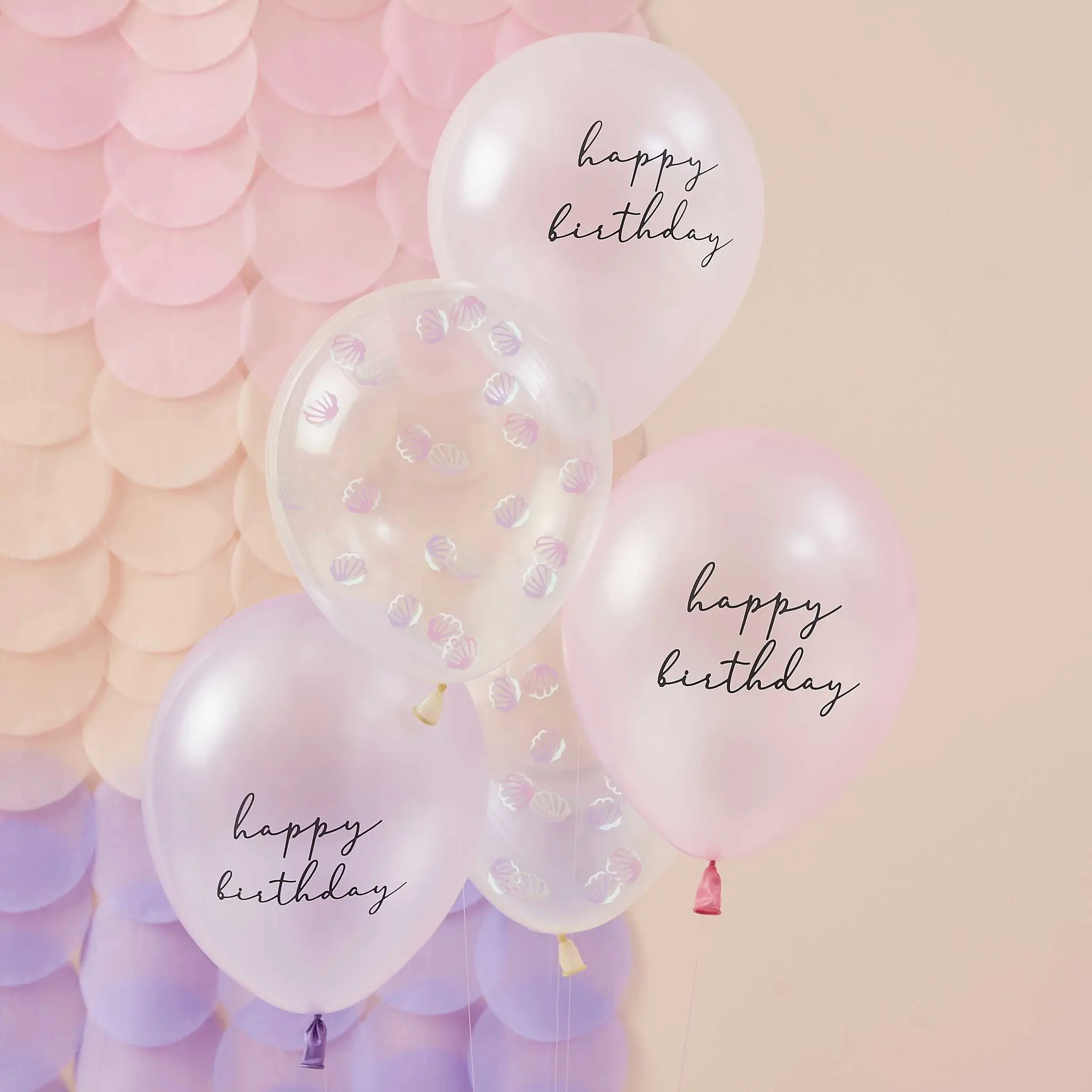 (confetti)ballonnen roze - Mermaid Magic - kinderfeestje versiering - 5stuks-2