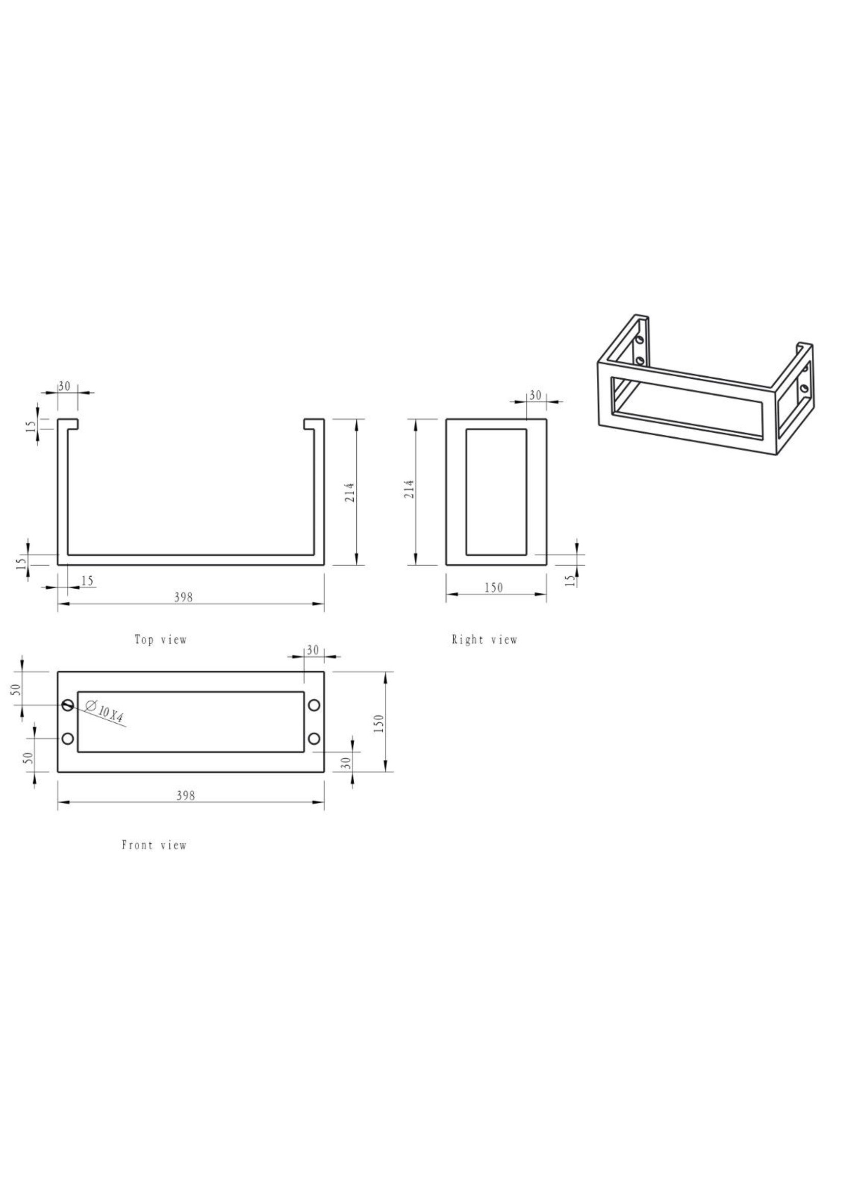 Wiesbaden Wiesbaden montagebeugel vierkant 40x22x15 cm rvs