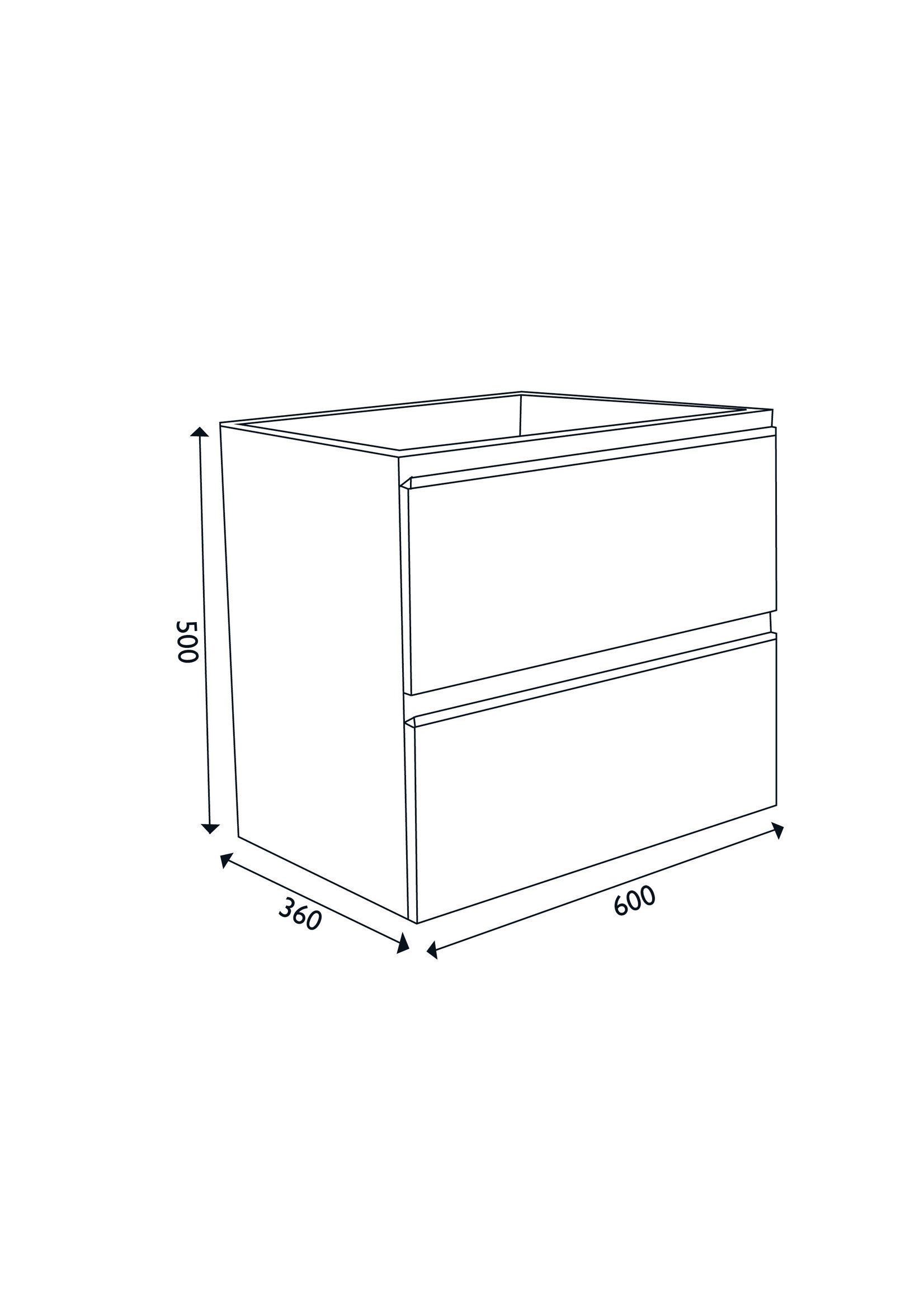 Wiesbaden Wiesbaden Shall onderkast 60cmx36cm zonder wastafel glans grijs