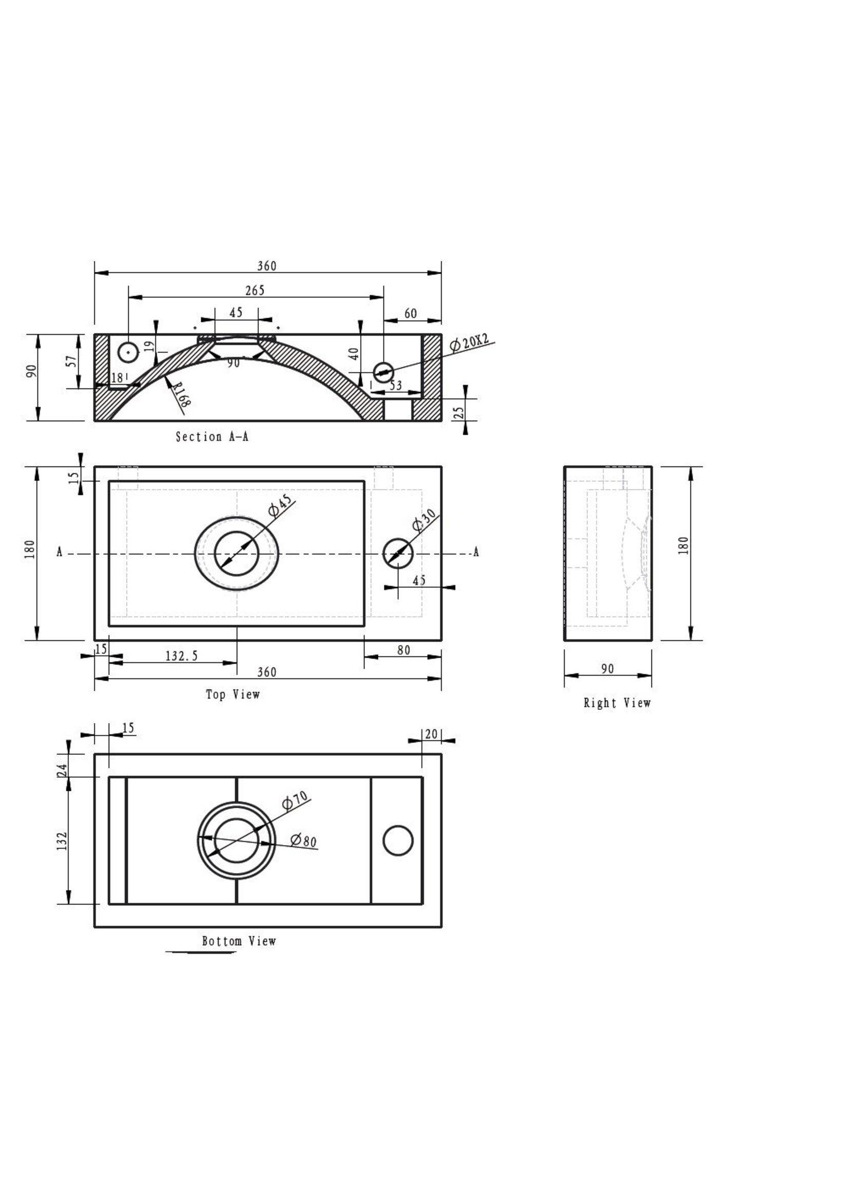 Wiesbaden Wiesbaden fontein links 36x18x9 cm hardsteen gezoet