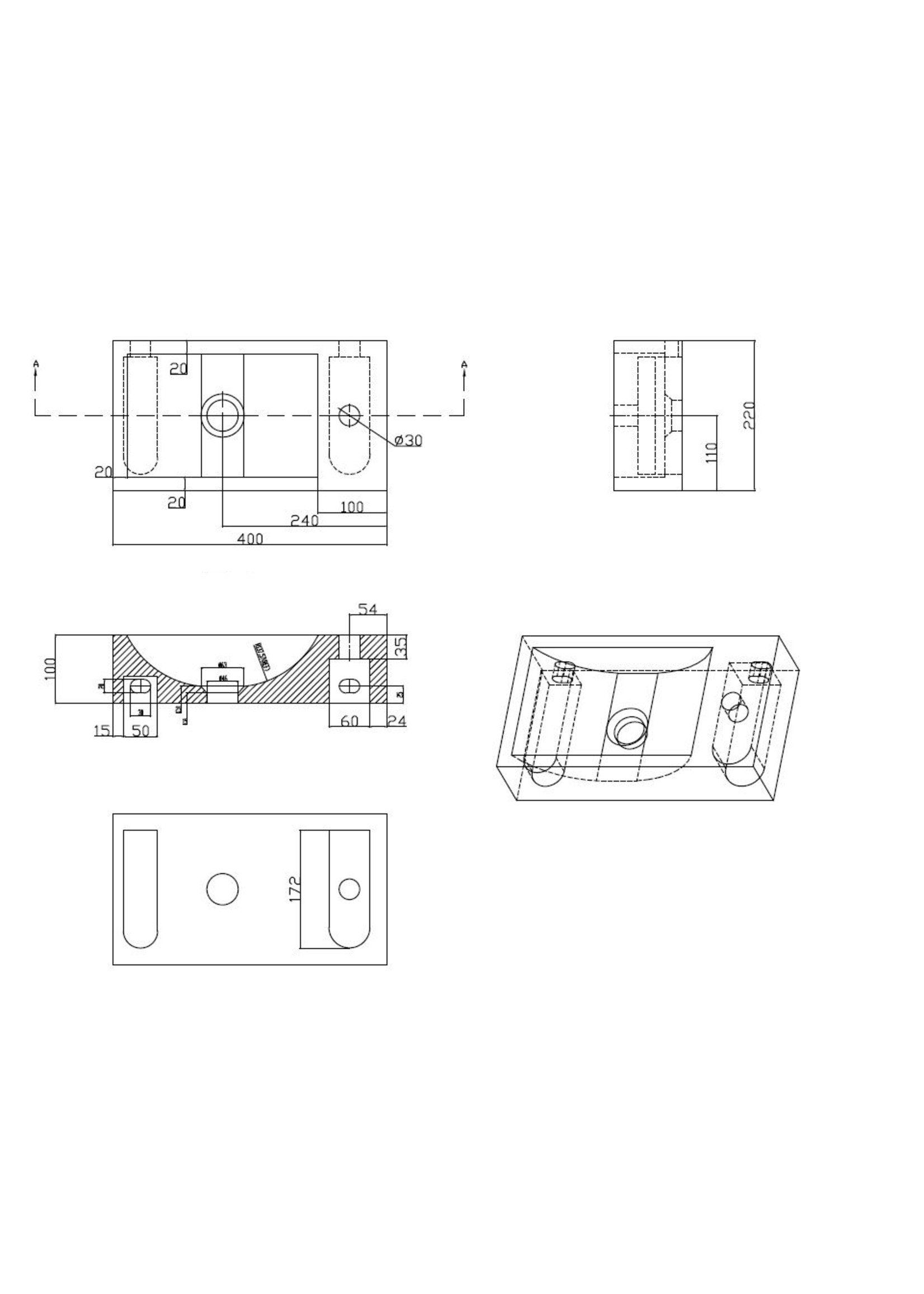 Wiesbaden Wiesbaden fontein rechts 40x22x10 cm hardsteen gezoet