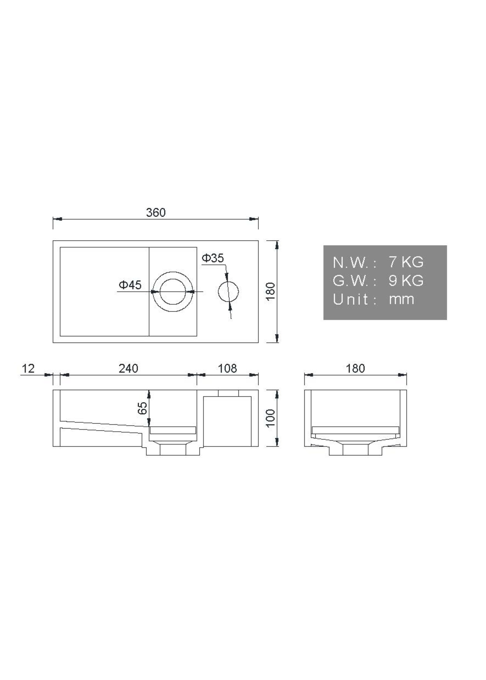 Wiesbaden Wiesbaden Noble fontein links Solid Surface 36x18x10 cm marmer wit