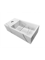 Wiesbaden Wiesbaden Noble fontein links Solid Surface 36x18x10 cm marmer wit