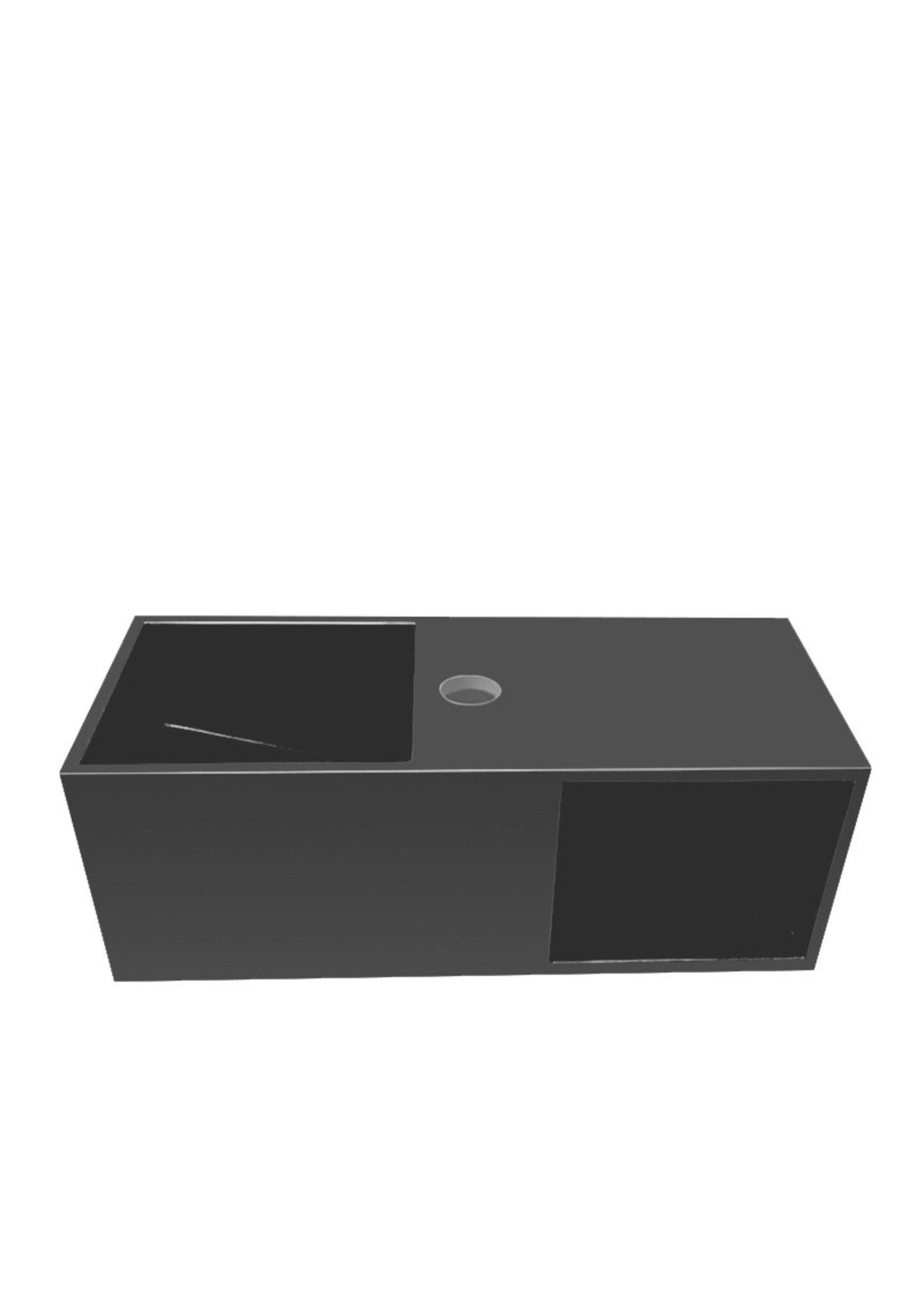 Wiesbaden Wiesbaden Julia fontein Solid Surface met nis 54x20x20 cm mat zwart