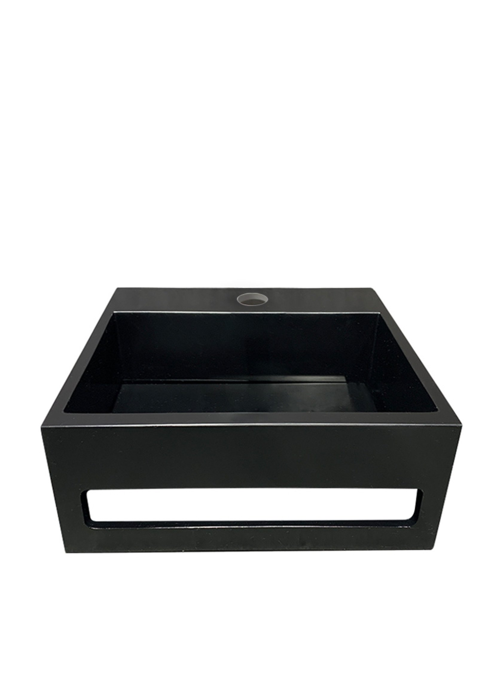 Wiesbaden Wiesbaden Julia fontein Solid Surface 30x28x12,5 cm mat zwart