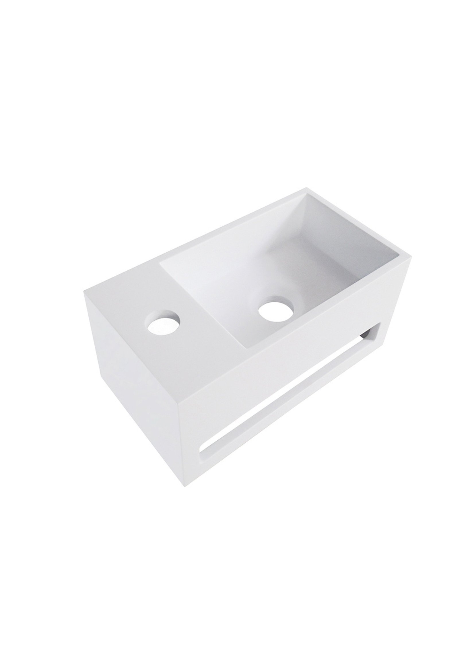 Wiesbaden Wiesbaden Julia fontein links Solid surface 35 x 20 x 16 cm mat wit