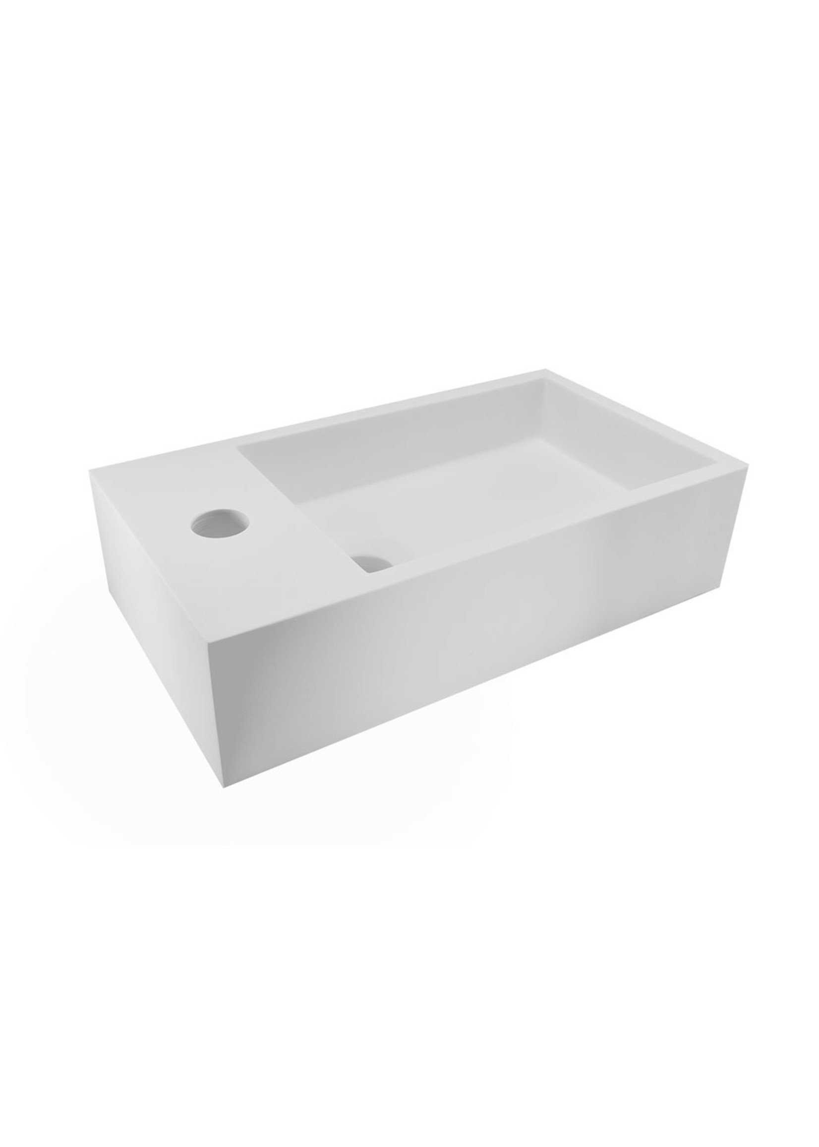 Wiesbaden Wiesbaden Solid Surface fontein links 40x22x10 cm mat wit