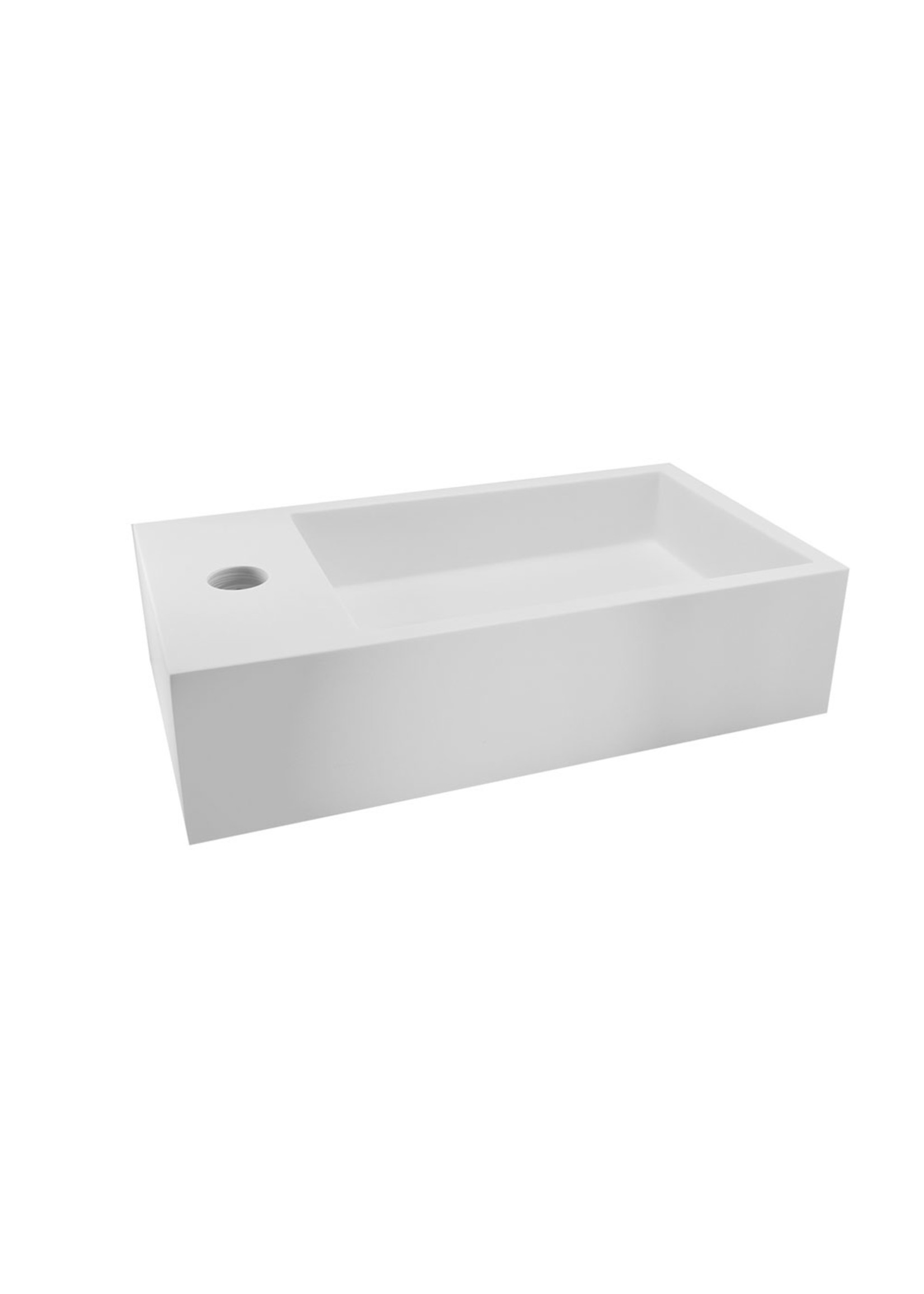 Wiesbaden Wiesbaden Solid Surface fontein links 40x22x10 cm mat wit