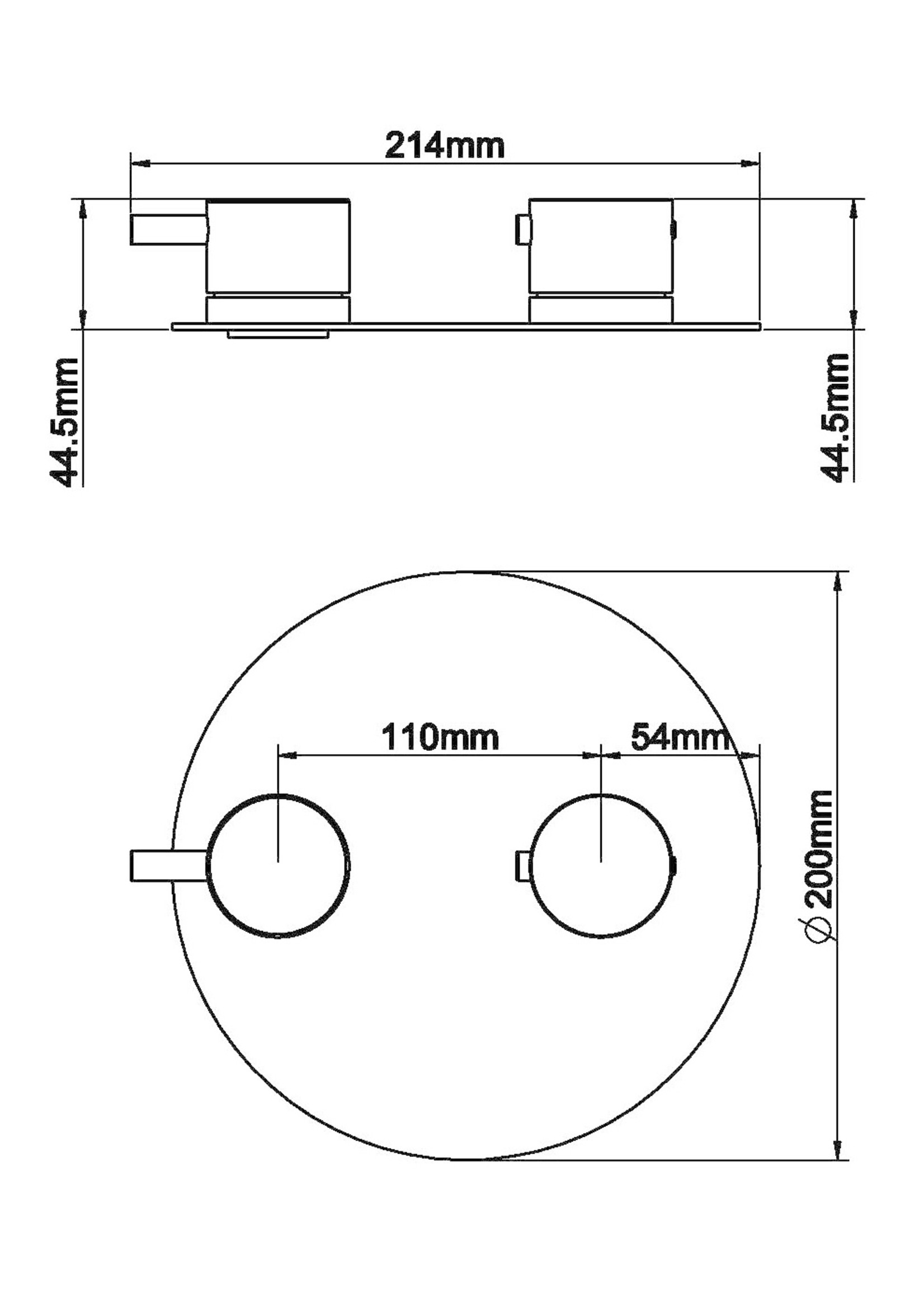 Wiesbaden Wiesbaden  Caral Rond afbouwdeel inbouwthermostaat 2 weg gunmetal