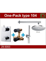 Wiesbaden one-pack inbouwthermostaatset type 104 CHR (30cm)