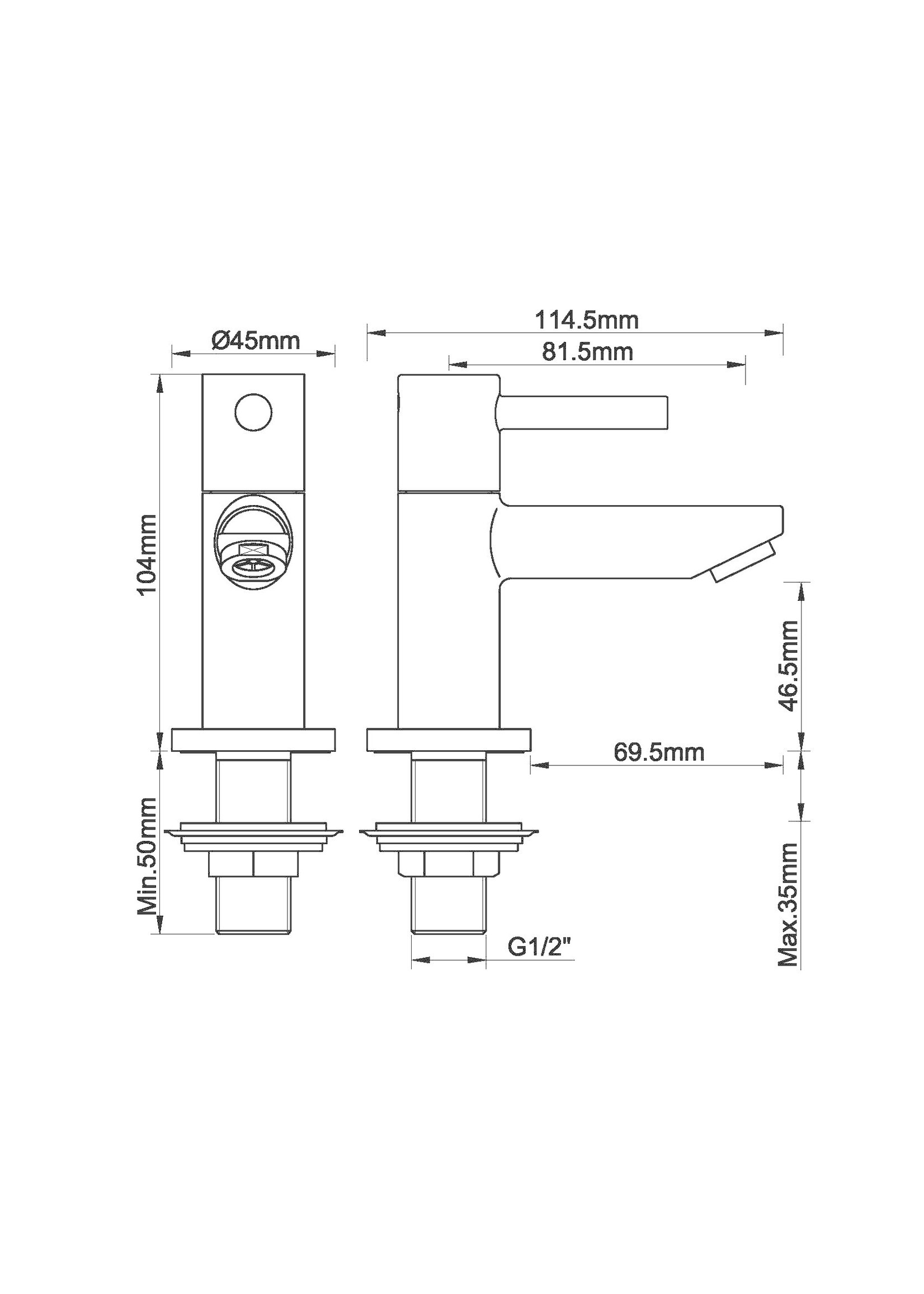 Wiesbaden Wiesbaden Amador toiletkraan 1/2'' zwart