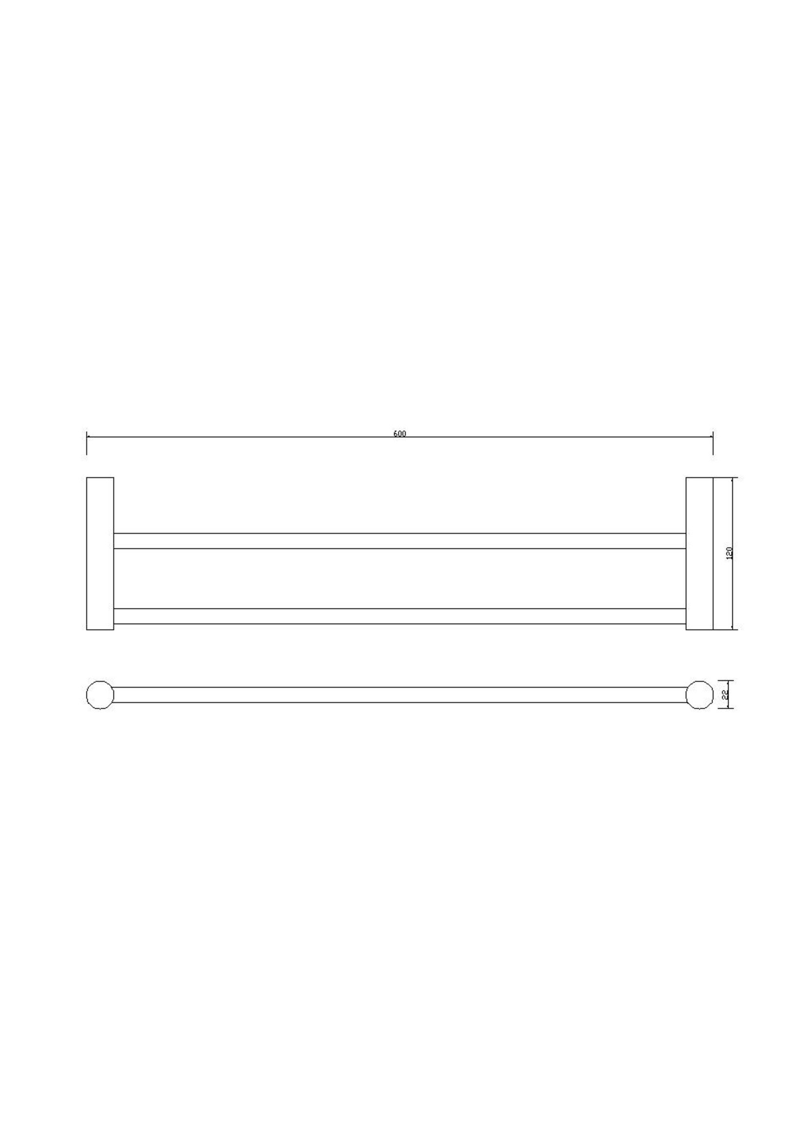 Wiesbaden Ida dubbele handdoekrek 60cm zwart