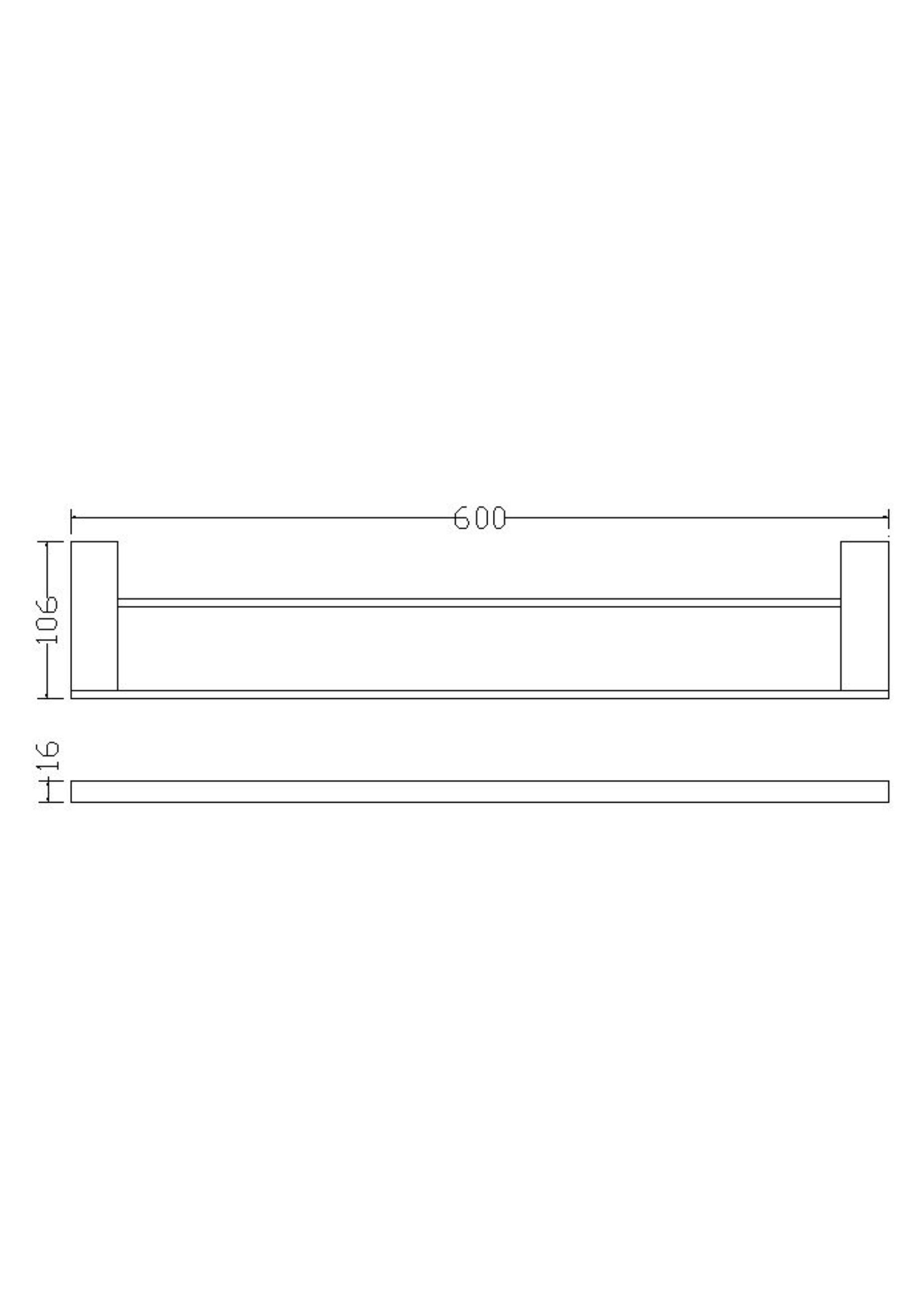 Wiesbaden Wiesbaden Eris dubbele handdoekrek 60cm chroom