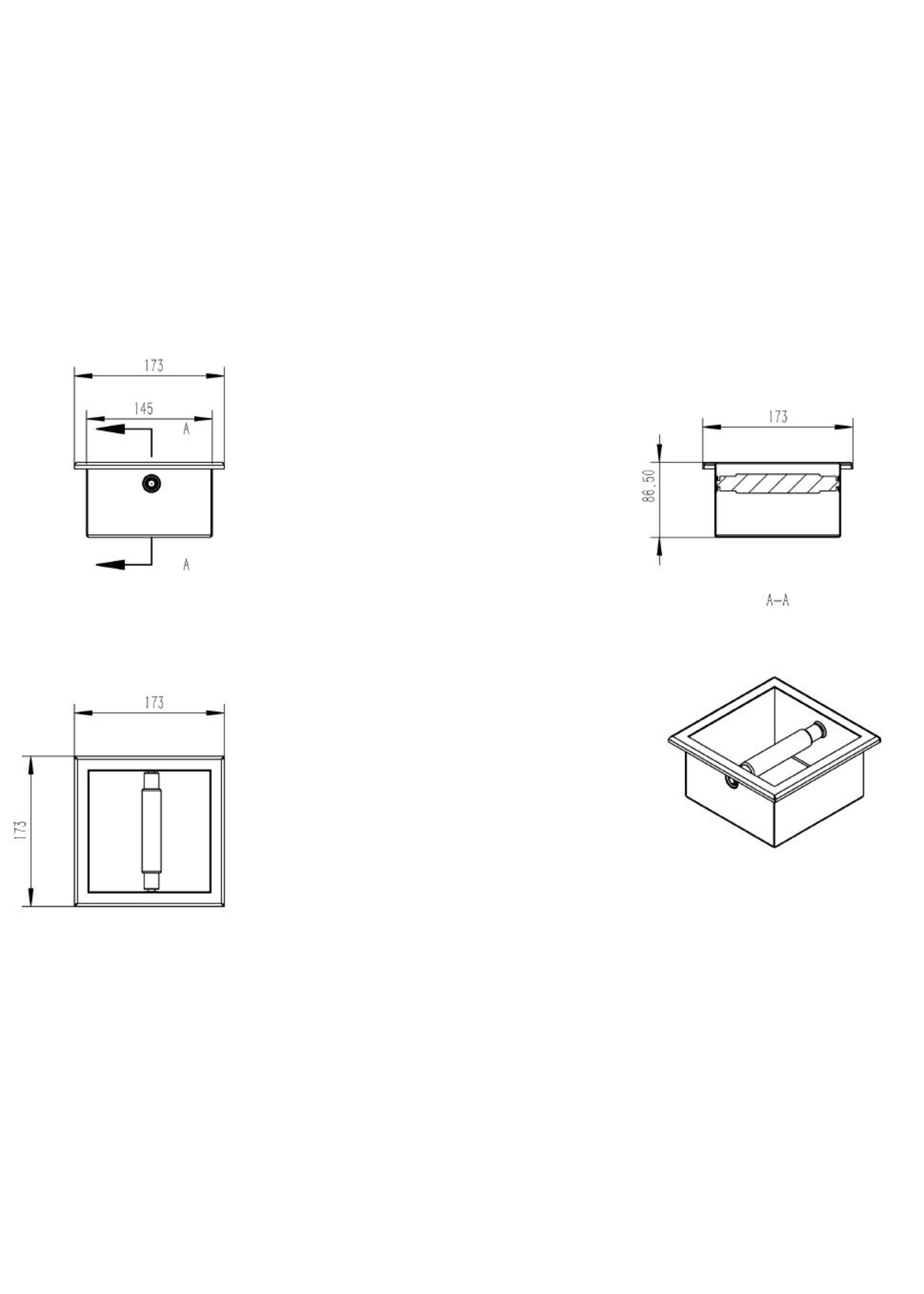 Xellanz Xellanz inbouw-toiletrolhouder RVS