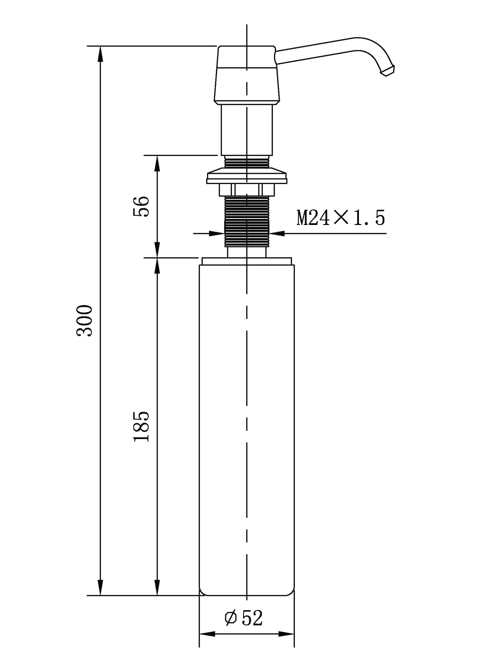 Xellanz xellanz inbouw zeeppompje mat-zwart kunststof fles 250ml