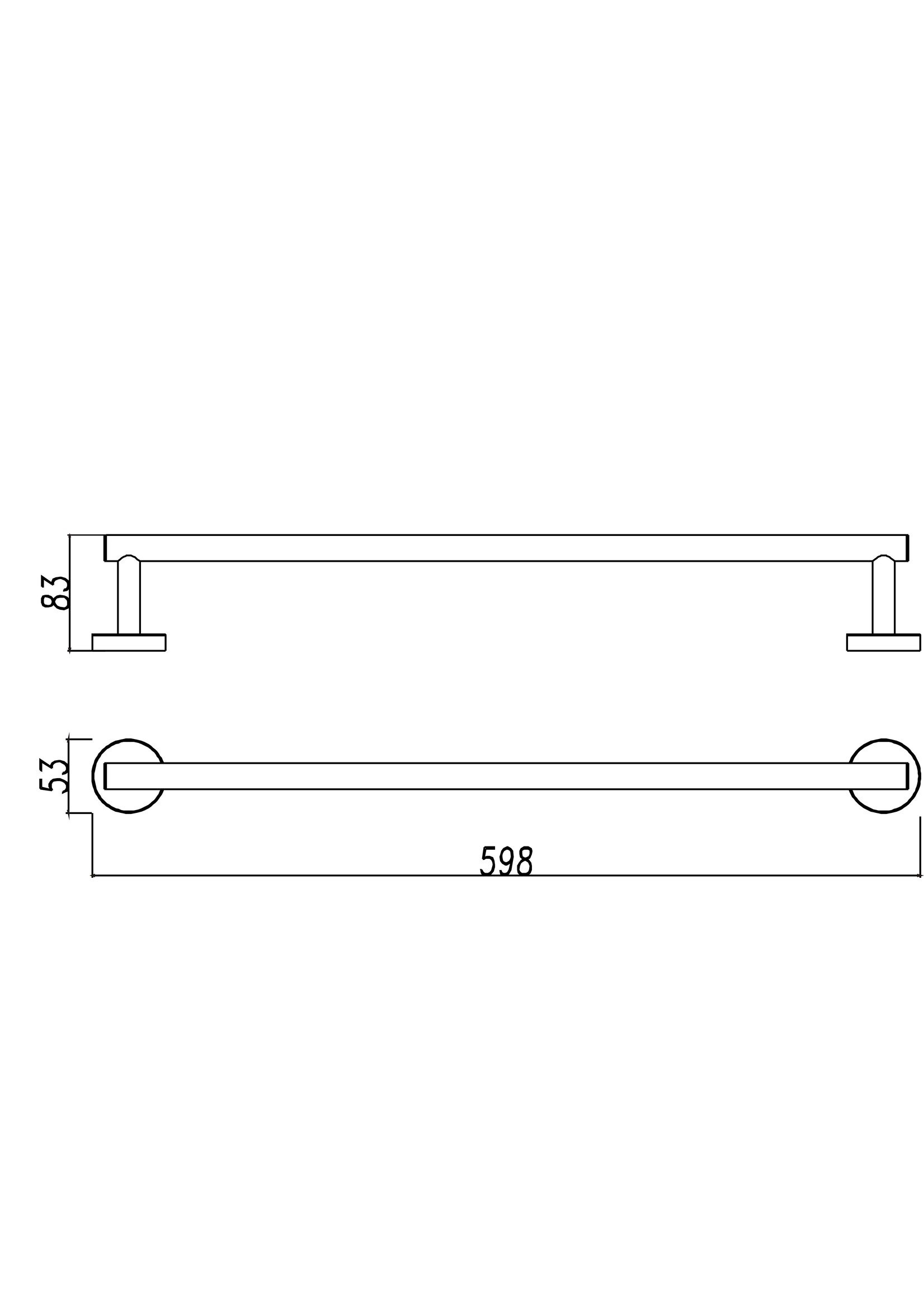 Wiesbaden Wiesbaden 304-handdoekrek enkel 60cm RVS