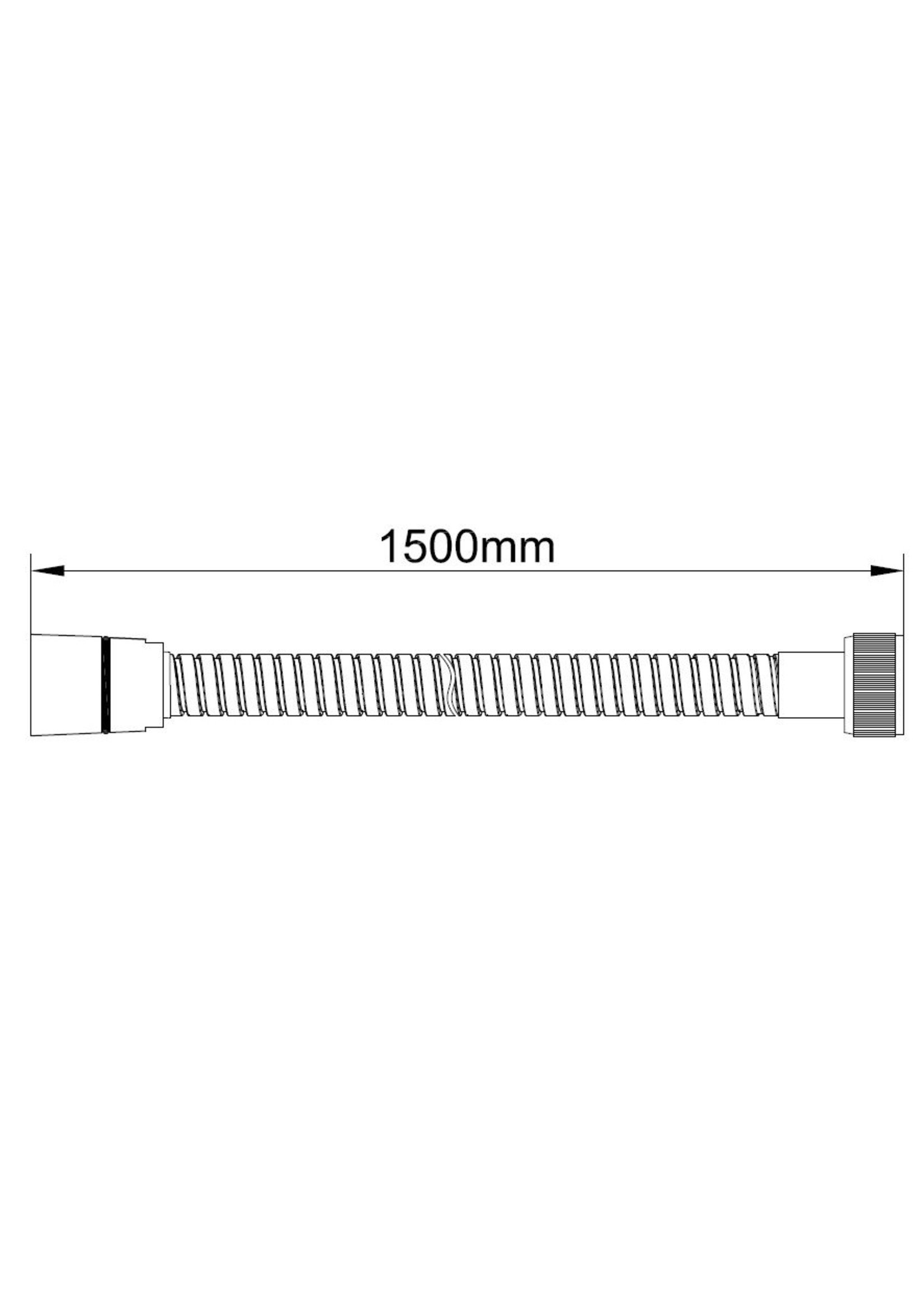 Wiesbaden Wiesbaden luxe metalen doucheslang 150cm conisch geborsteld messing