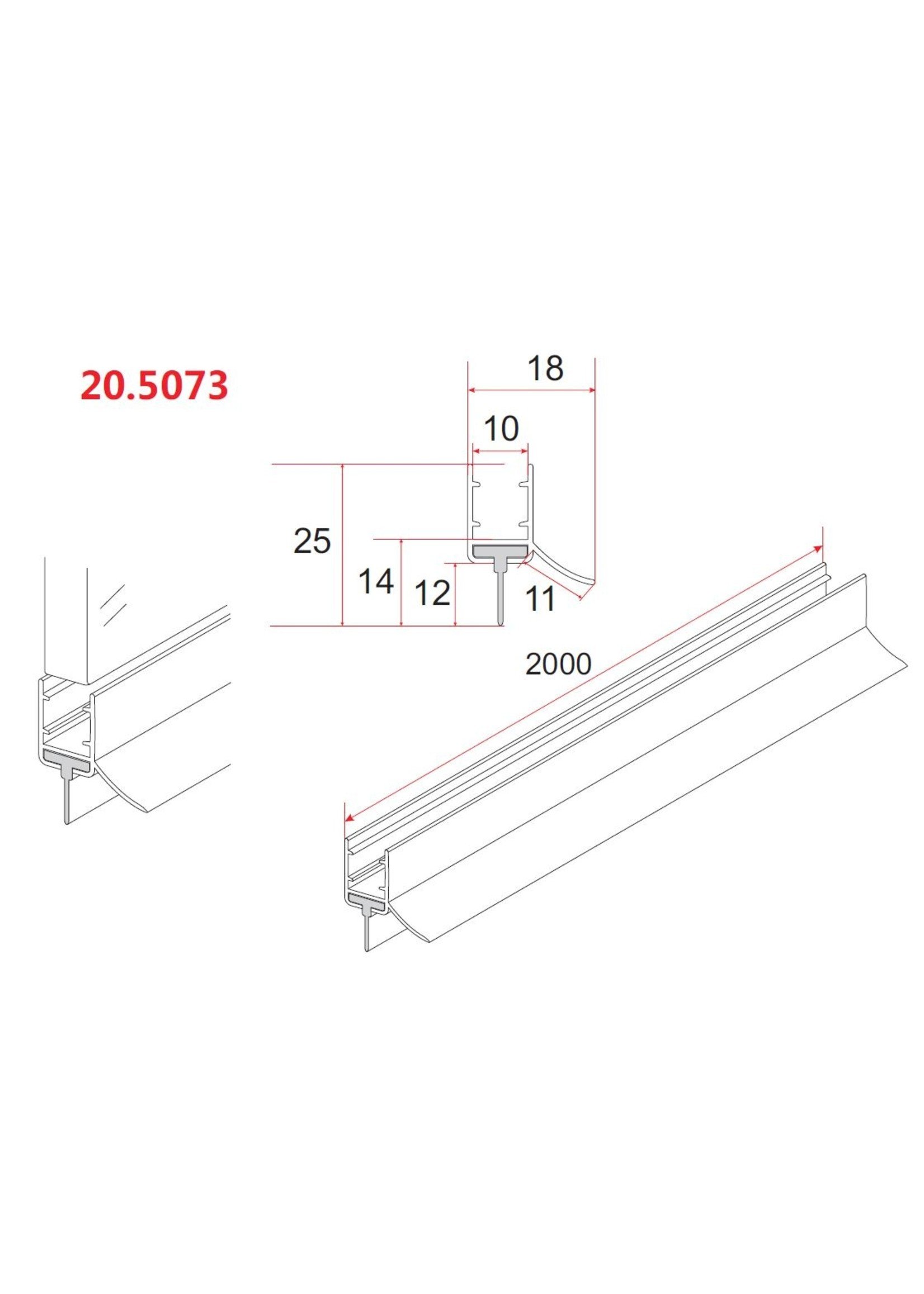 Xellanz Xellanz rubberen waterkering 200 x 1 cm zwart