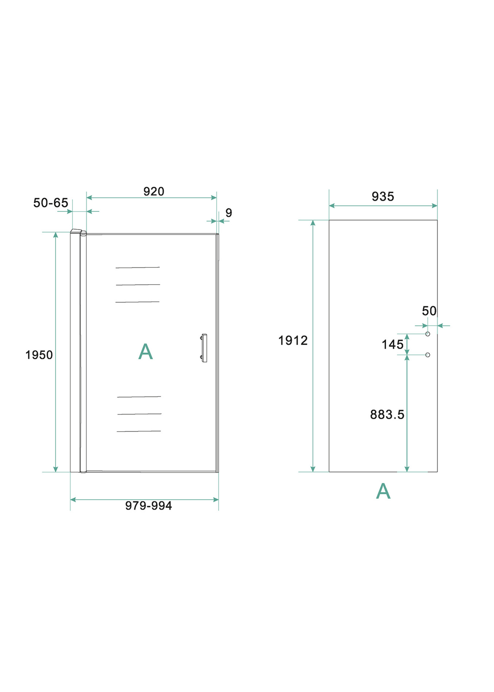 Xellanz Xellanz Eco nisdeur met profiel 1000x1950 6mm