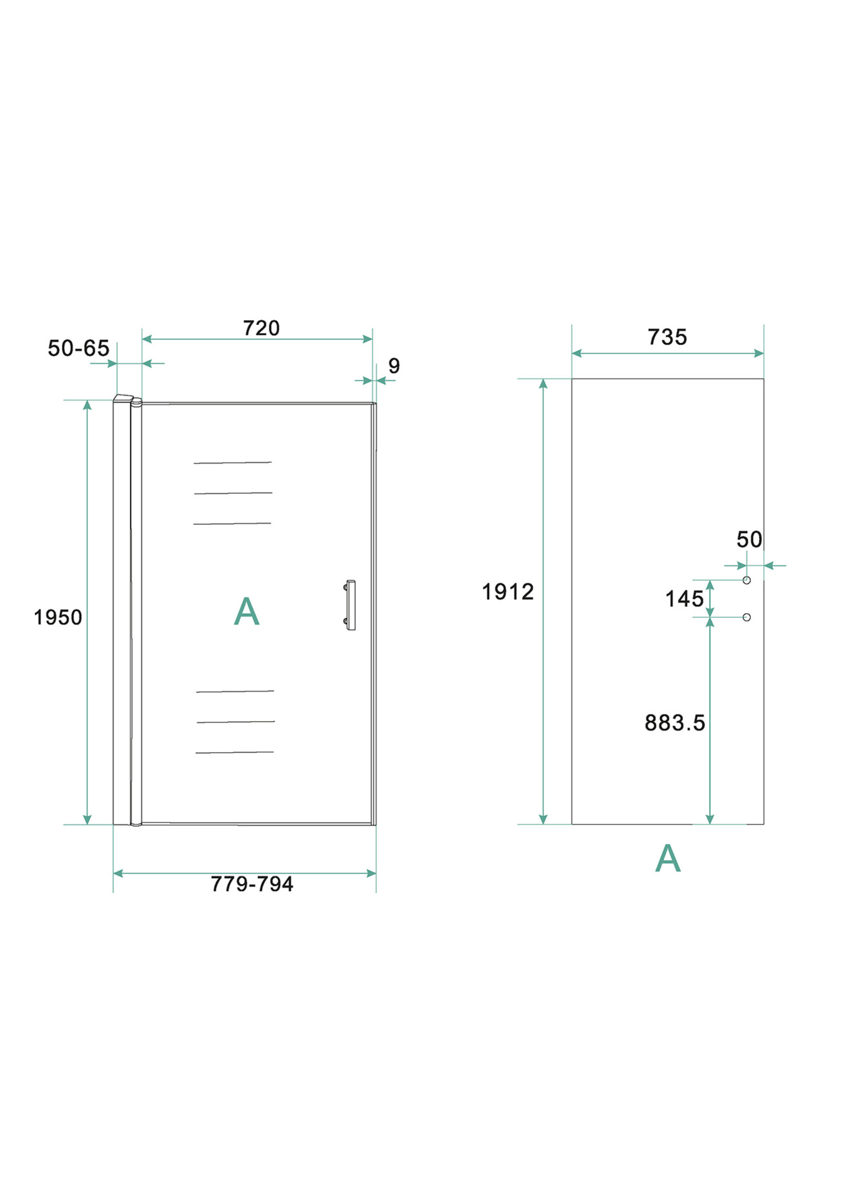 Xellanz Xellanz Eco nisdeur met profiel 800x1950 6mm