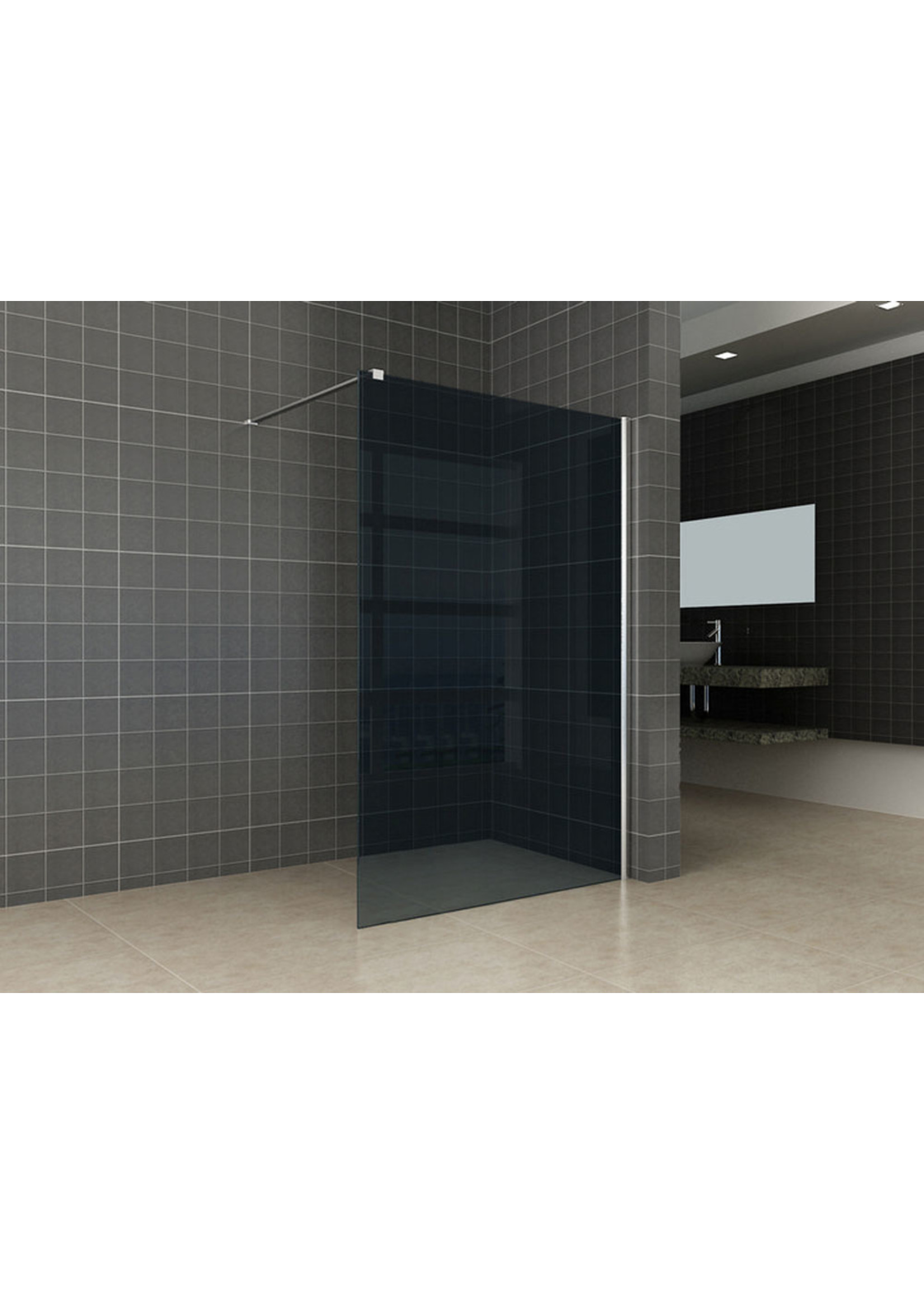 Wiesbaden Wiesbaden inloopdouche met muurprofiel 1200x2000 10mm NANO rookglas