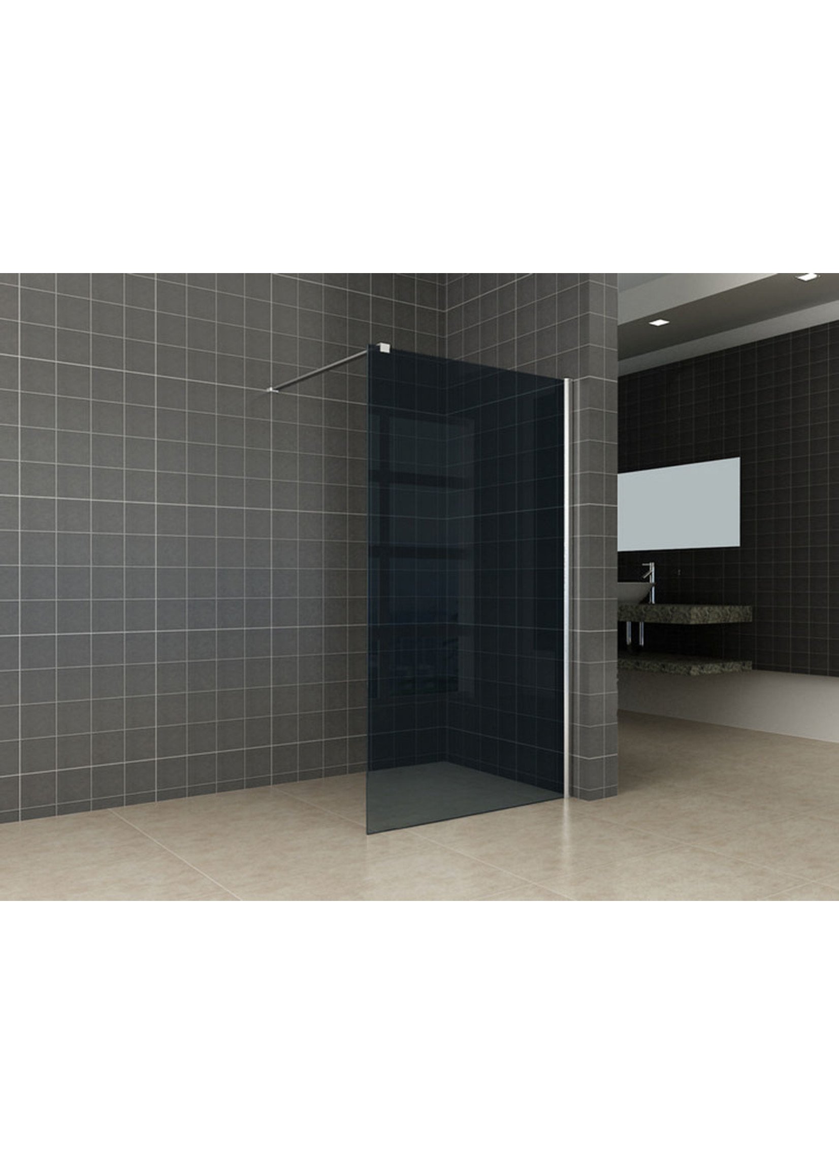 Wiesbaden Wiesbaden inloopdouche met muurprofiel 1000x2000 10mm NANO rookglas