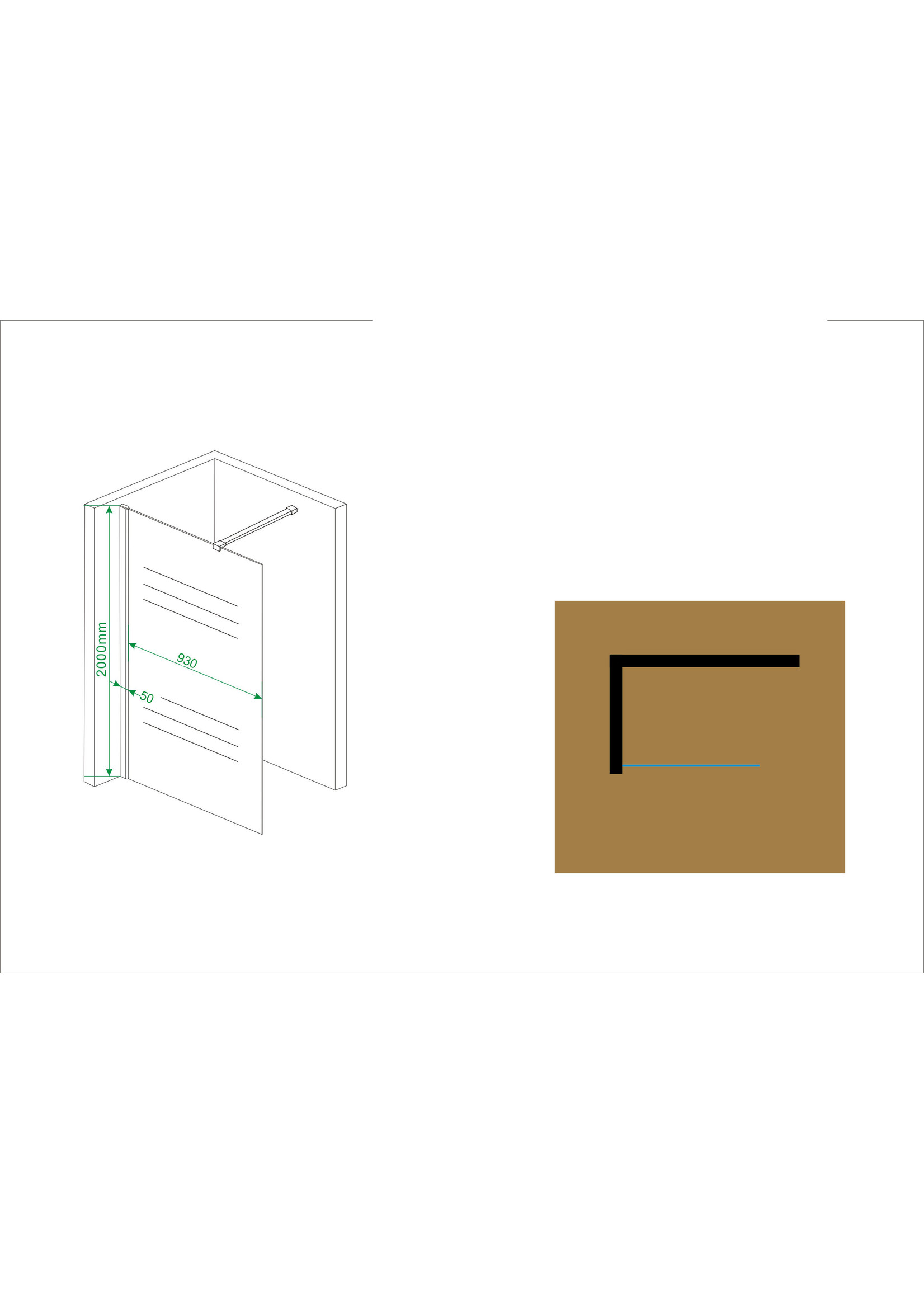 Wiesbaden Wiesbaden inloopdouche met muurprofiel 1000x2000 10mm NANO rookglas