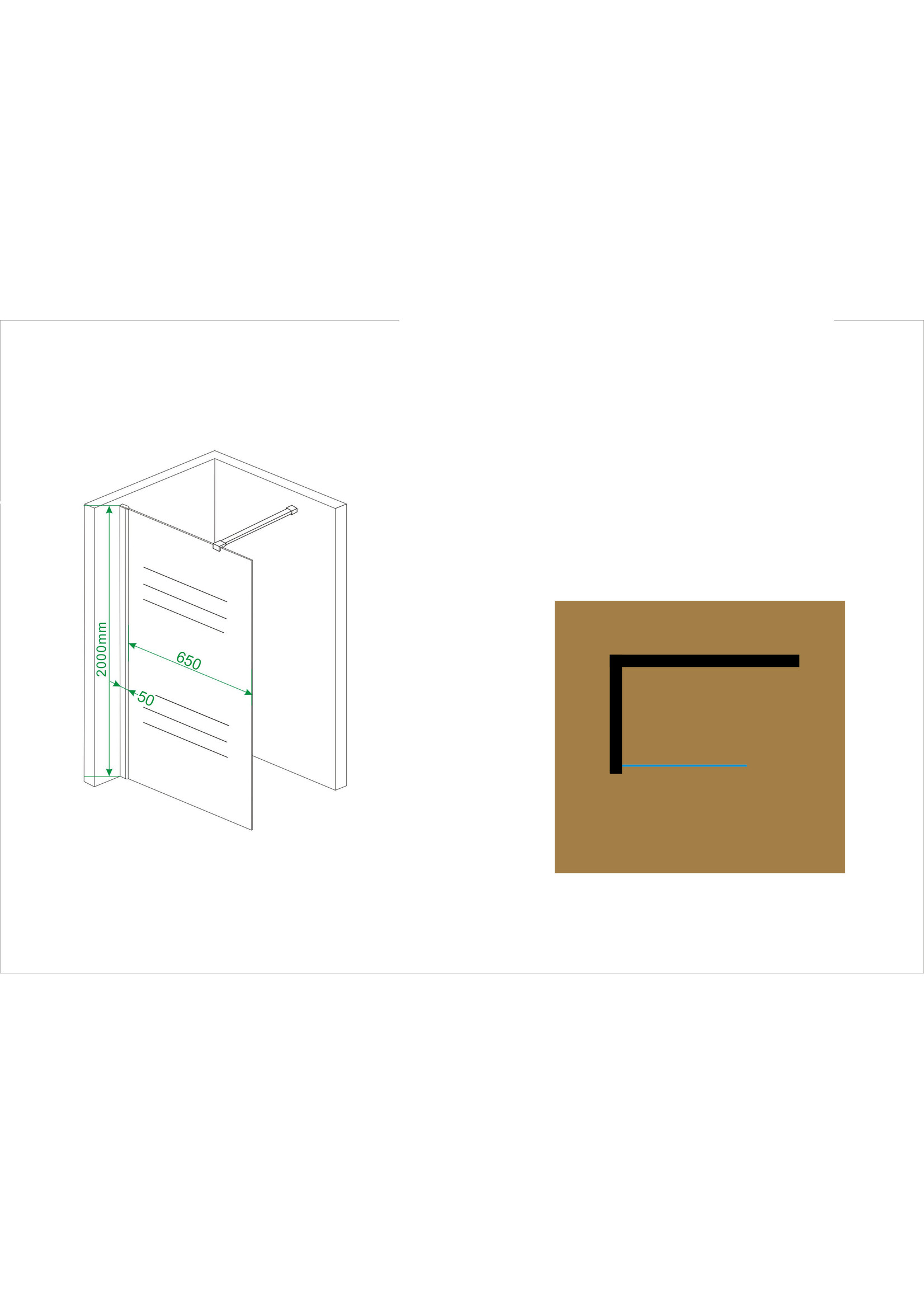 Wiesbaden Wiesbaden inloopdouche met muurprofiel 900x2000 10mm NANO rookglas