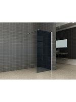 Wiesbaden Wiesbaden inloopdouche met muurprofiel 800x2000 10mm NANO rookglas