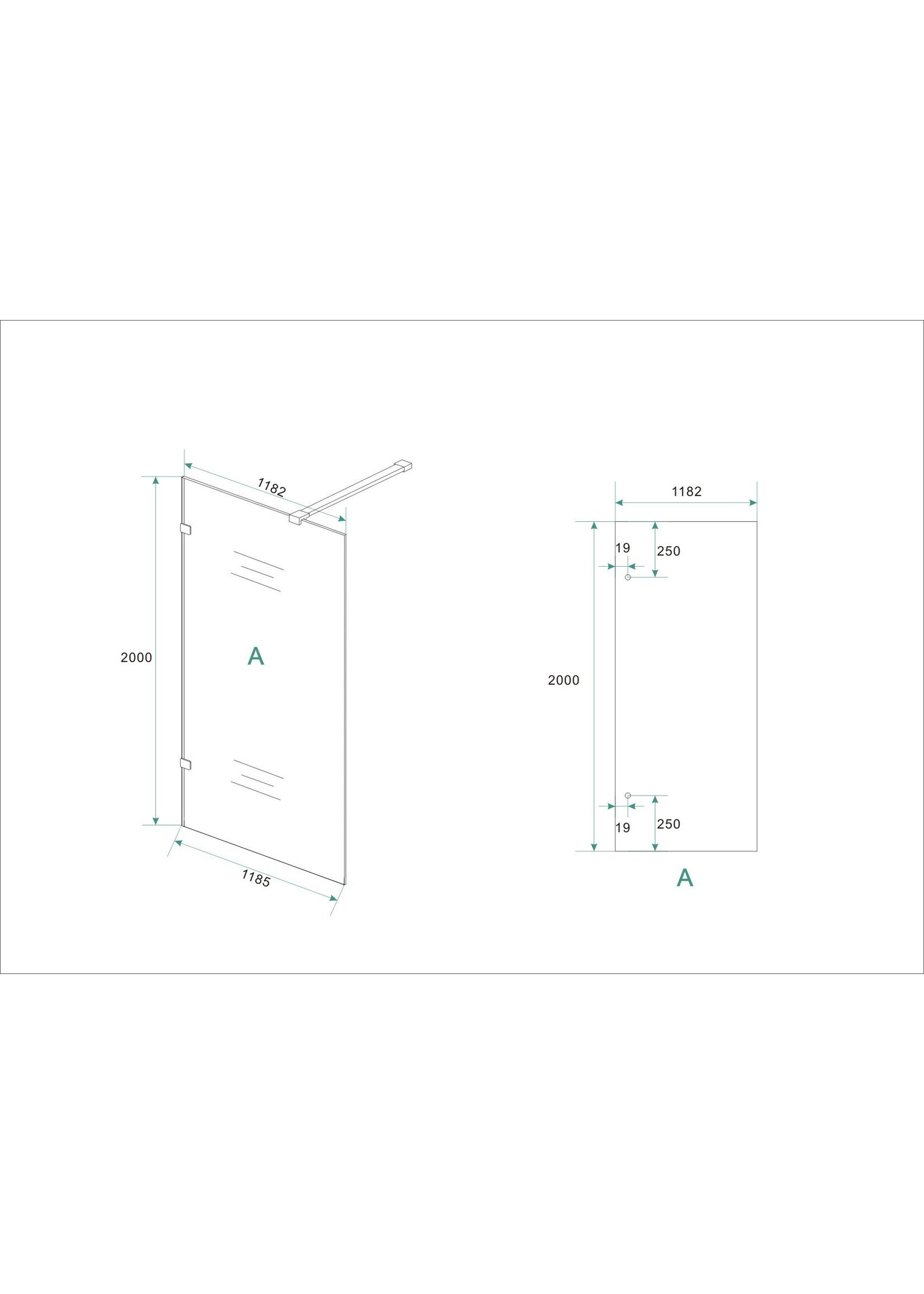 Wiesbaden Wiesbaden profielloze inloopdouche 1200x2000 8mm NANO glas