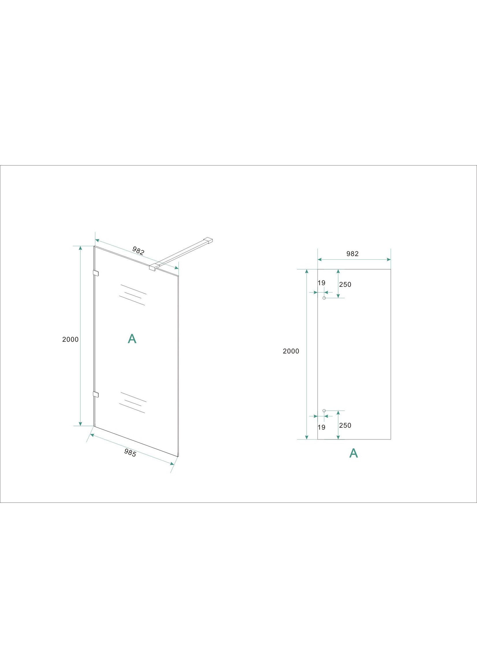 Wiesbaden Wiesbaden profielloze inloopdouche 1000x2000 8mm NANO glas