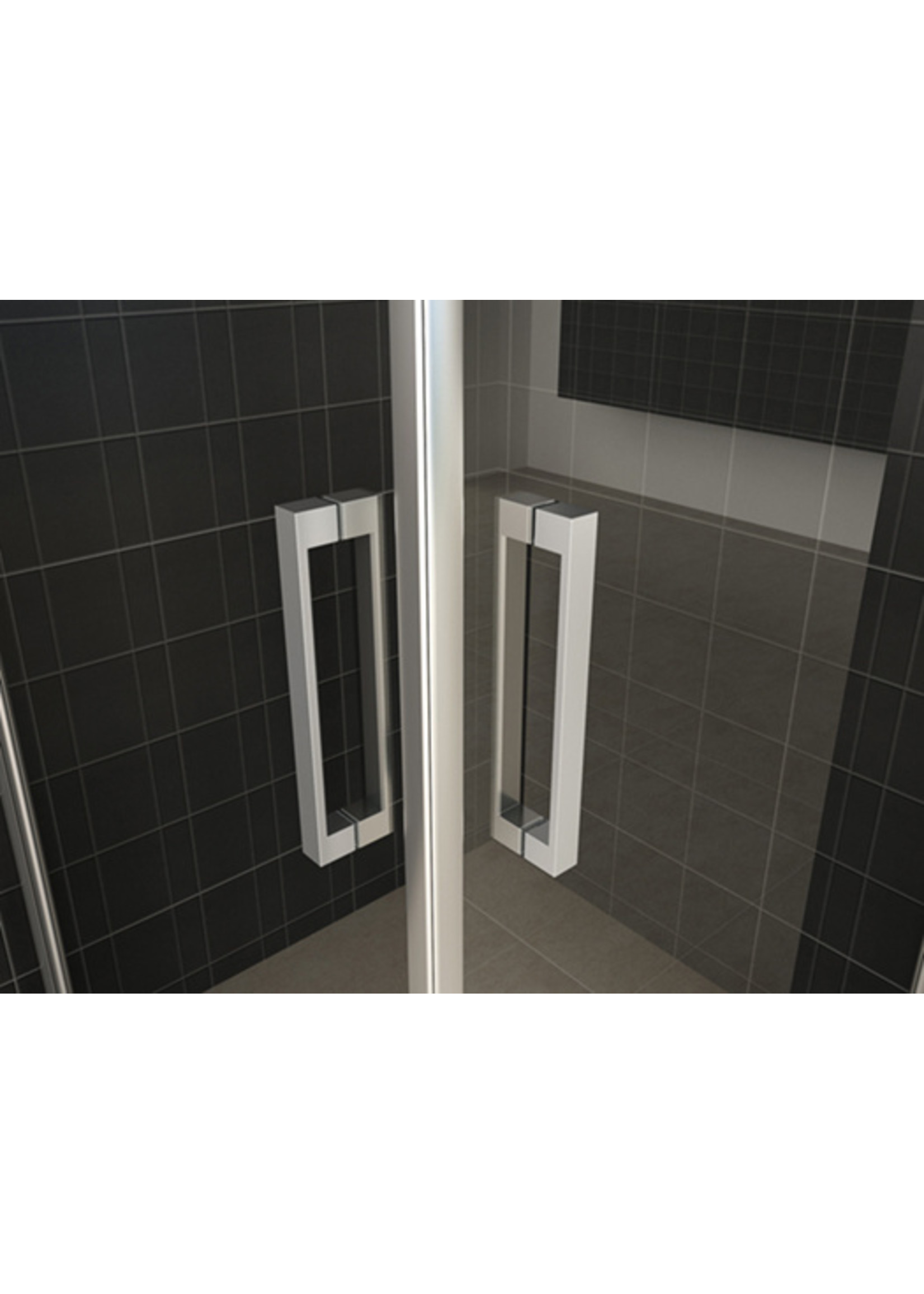 Wiesbaden Wiesbaden Uni douchecabine met 2 draaideuren 90x90 cm chroom met helder glas 8mm NANO