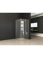 Wiesbaden Wiesbaden Uni douchecabine draaideur met zijwand 90x90 cm chroom met helder glas 8mm NANO