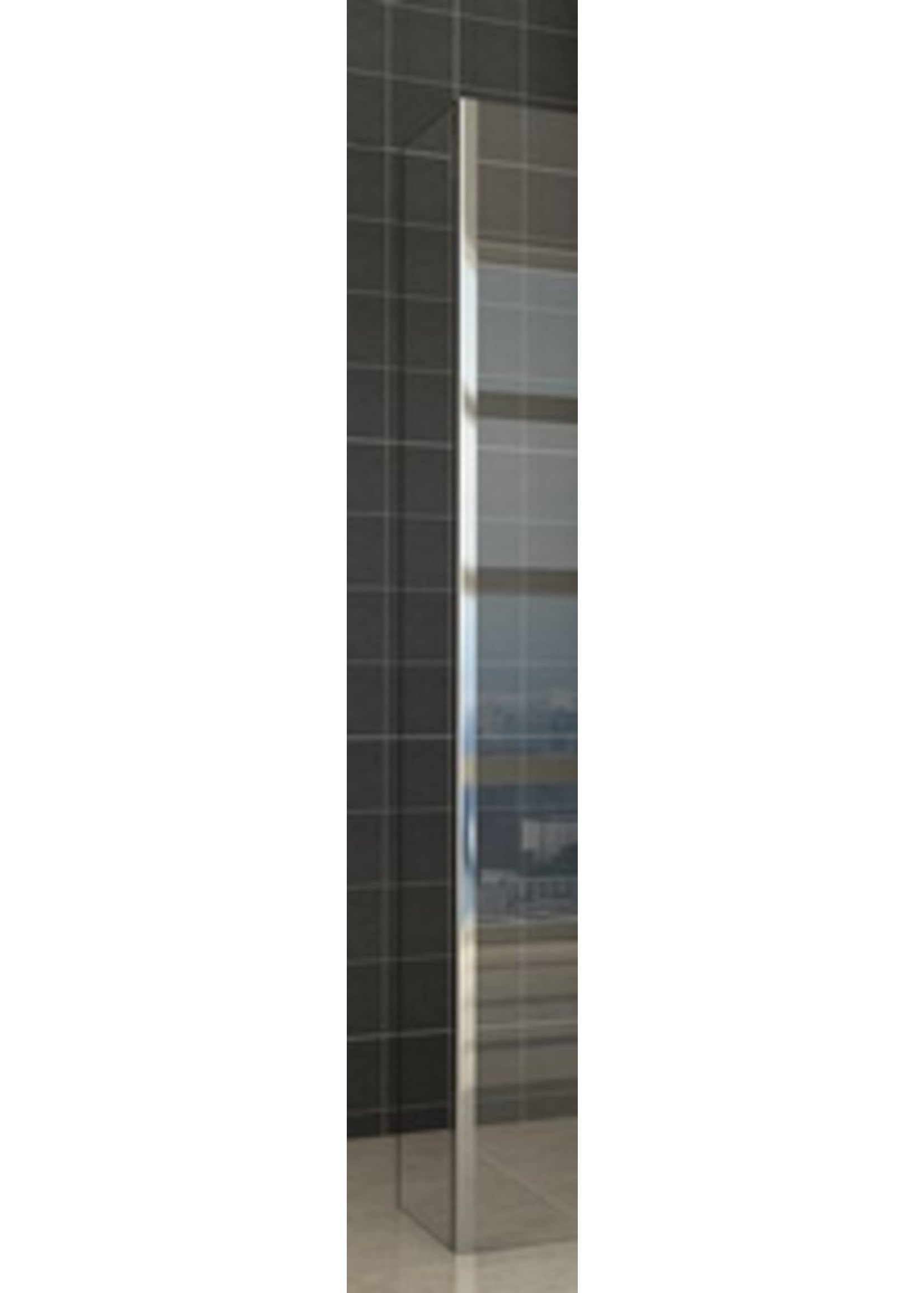 Wiesbaden Wiesbaden Zijpaneel 40 x 200 cm met hoekprofiel voor inloopdouche chroom 10 mm NANO