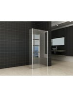 Wiesbaden Wiesbaden Zijpaneel 30 x 200 cm met hoekprofiel voor inloopdouche chroom met 10 mm NANO helder glas