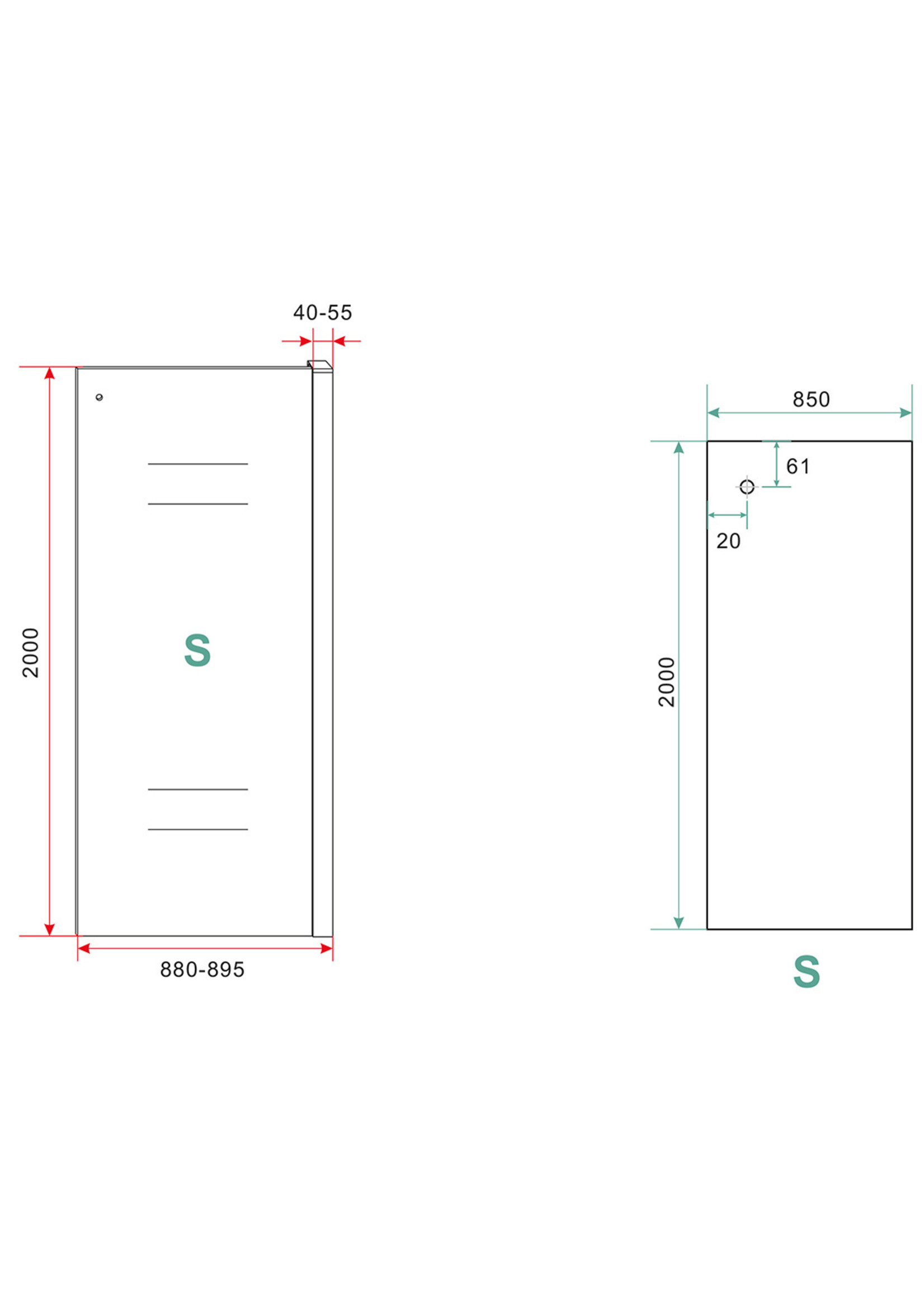 Wiesbaden Wiesbaden zijwand tbv schuifbare nisdeur mat-zwart 90 cm 8 mm Nano