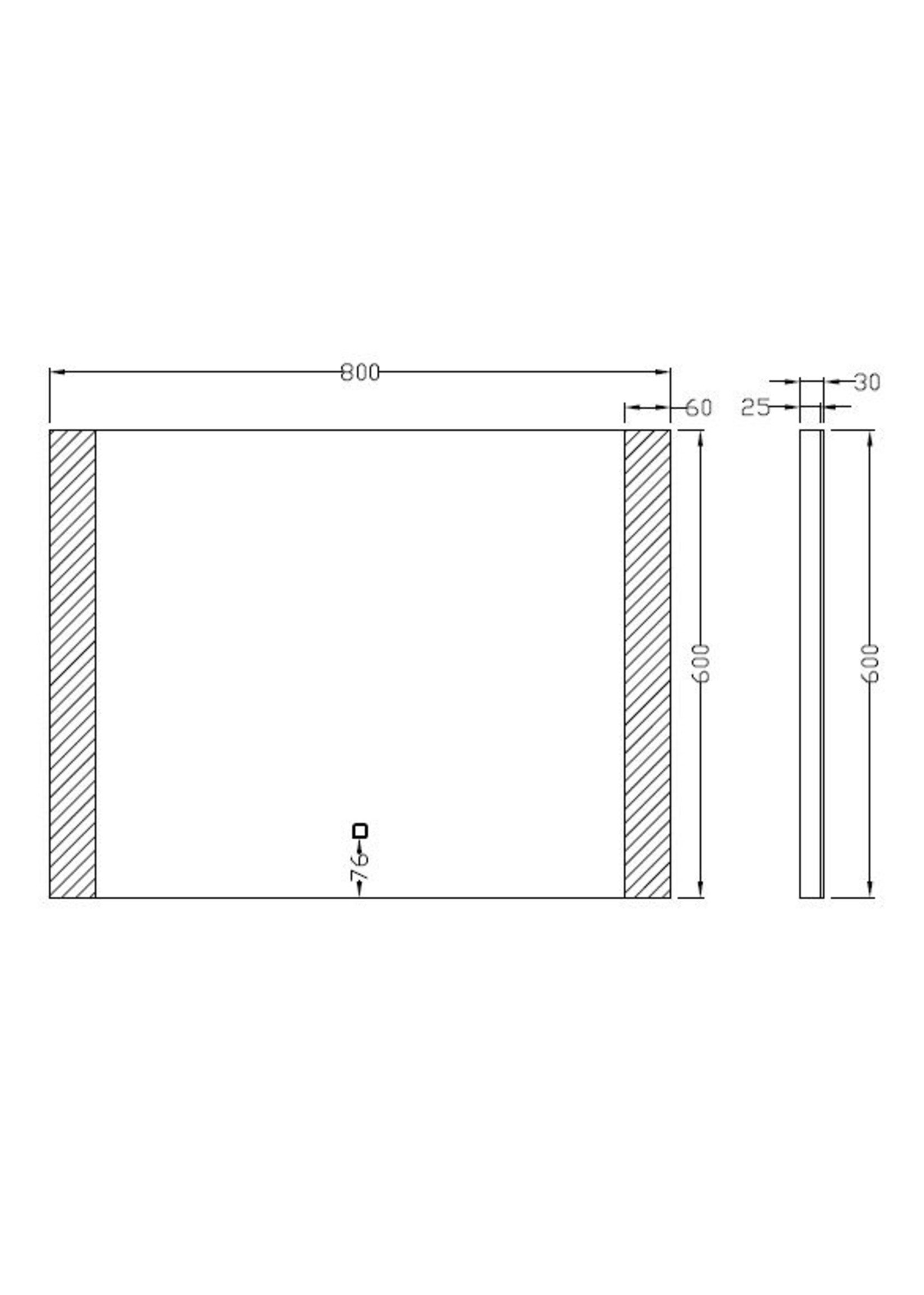 Wiesbaden Wiesbaden Sunny dimbare LED condensvrije spiegel 80 x 60 cm