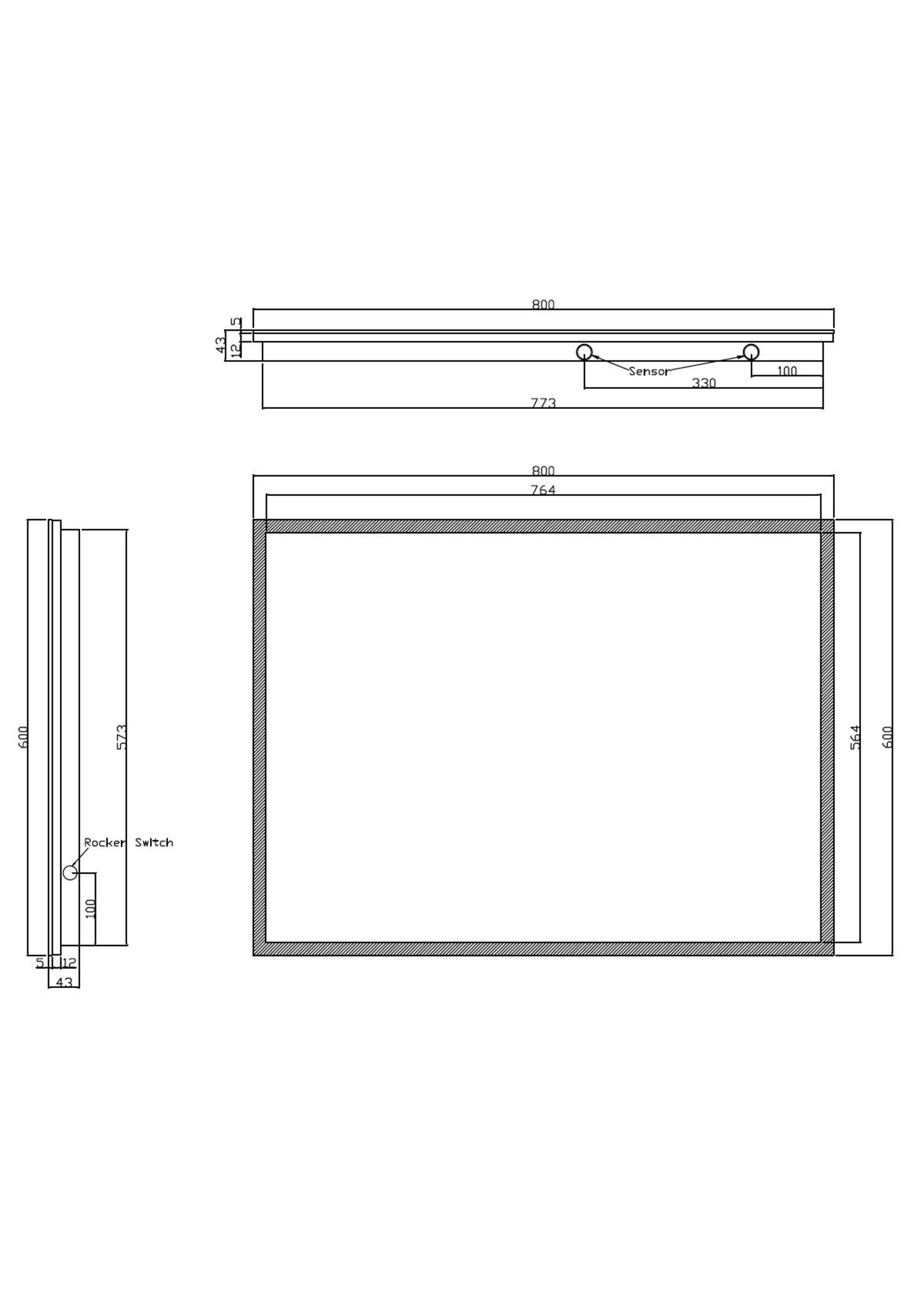 Wiesbaden Wiesbaden Quatro-Led dimbare condensvrije spiegel 80 x 60 cm