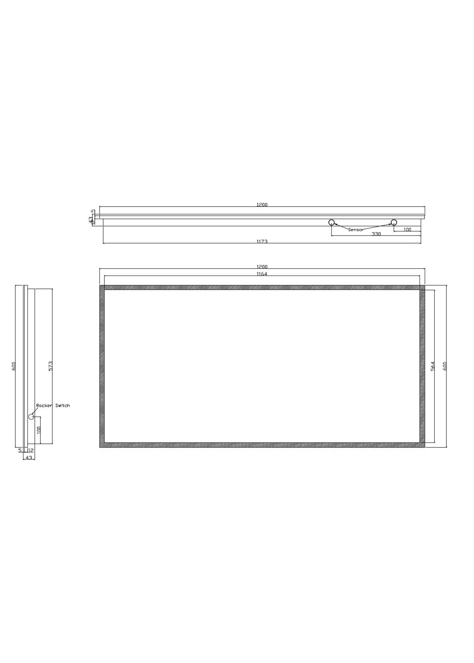 Wiesbaden Wiesbaden Quatro-Led dimbare condensvrije spiegel 120 x 60 cm