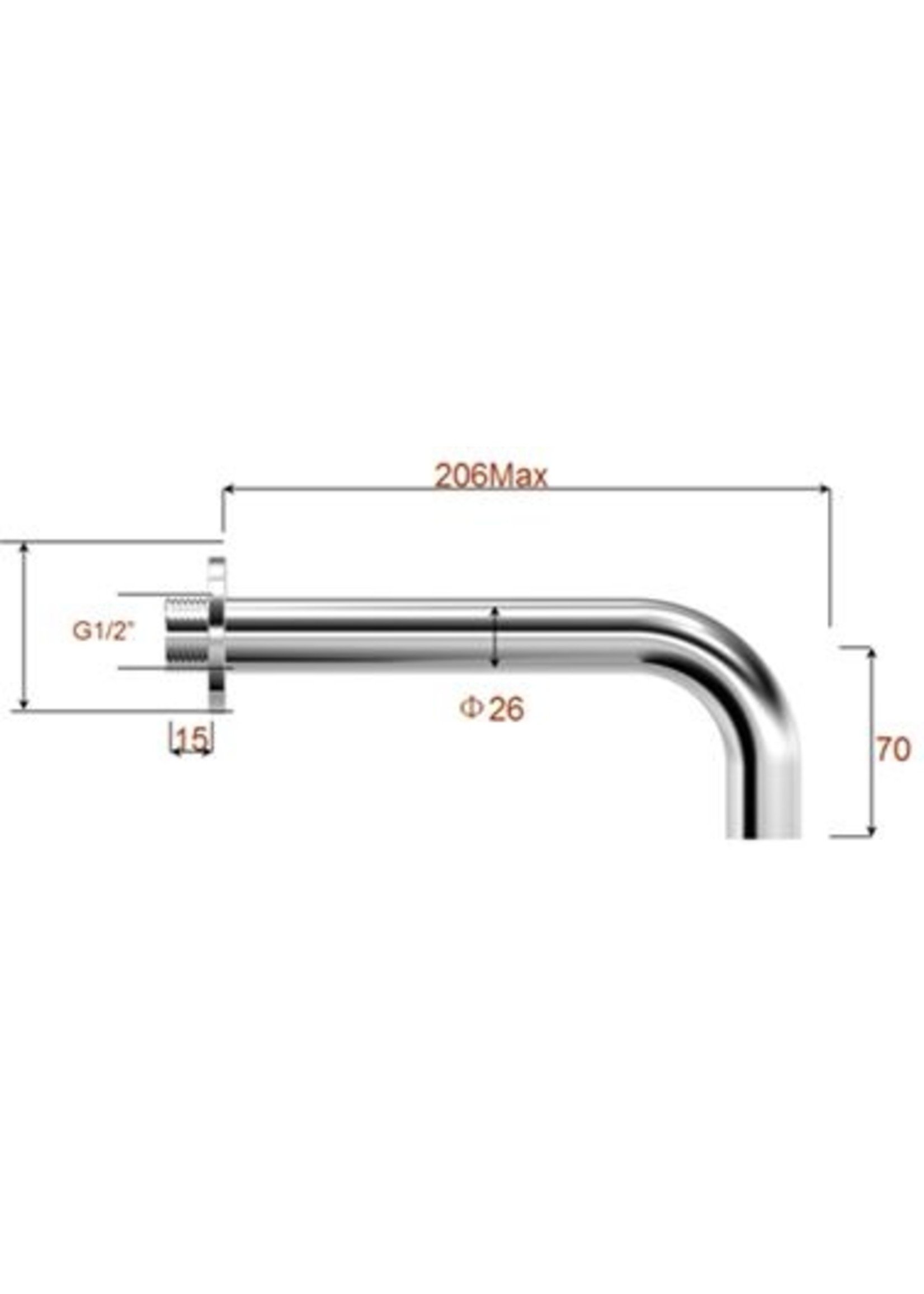 Wiesbaden Wiesbaden inbouw-uitloop rond 20cm 1/2'' chroom