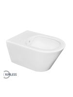 Wiesbaden Wiesbaden  Luxe rimless wandcloset 53 cm met bidet-functie mat wit