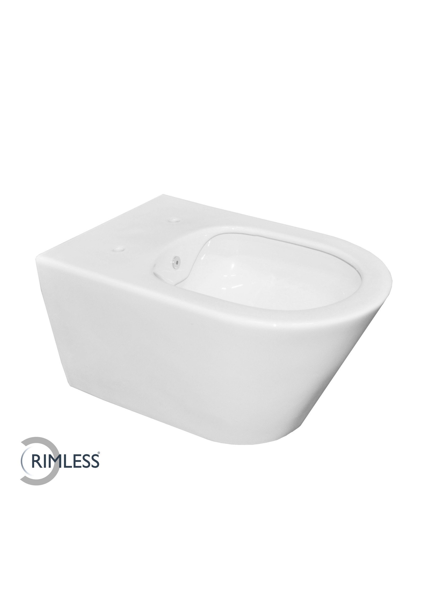 Wiesbaden Wiesbaden Luxe rimless wandcloset 53 cm met bidet-functie wit