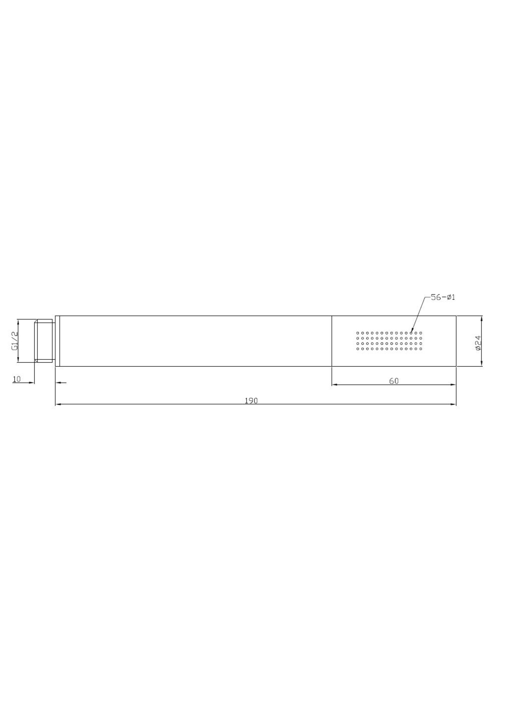 Wiesbaden Wiesbaden mat zwart messing handdouche vierkant 1/2''