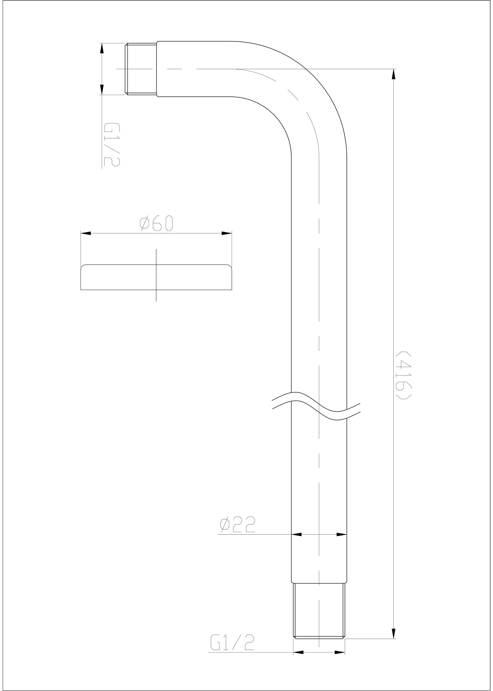 Wiesbaden Wiesbaden Luxe douchearm rond muurbev. 40cm RVS