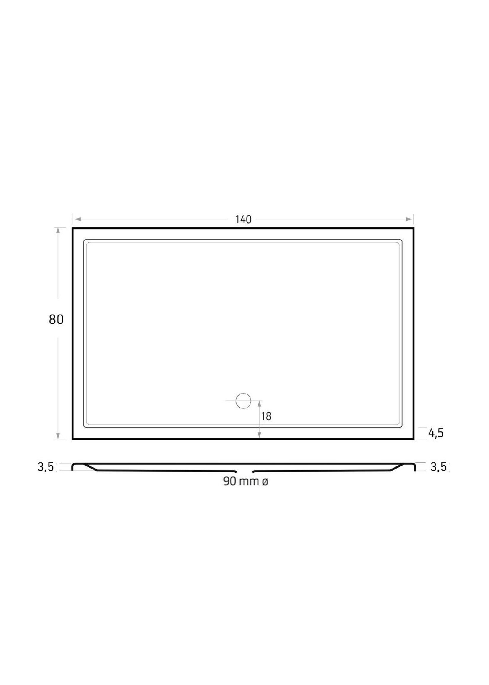 Xenz Mariana 140x80 wit douchebak