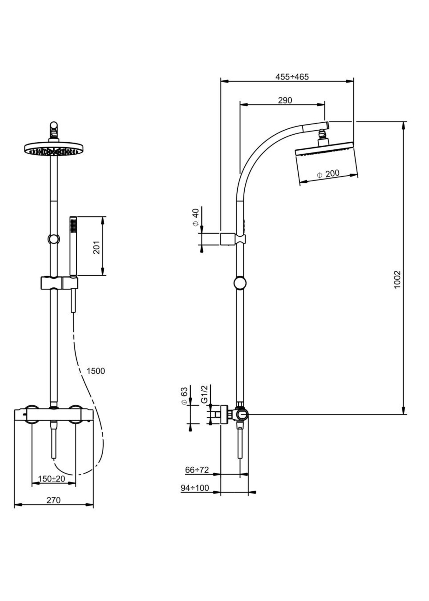 Xenz Xenz Basic - douche opbouwset Messing inox