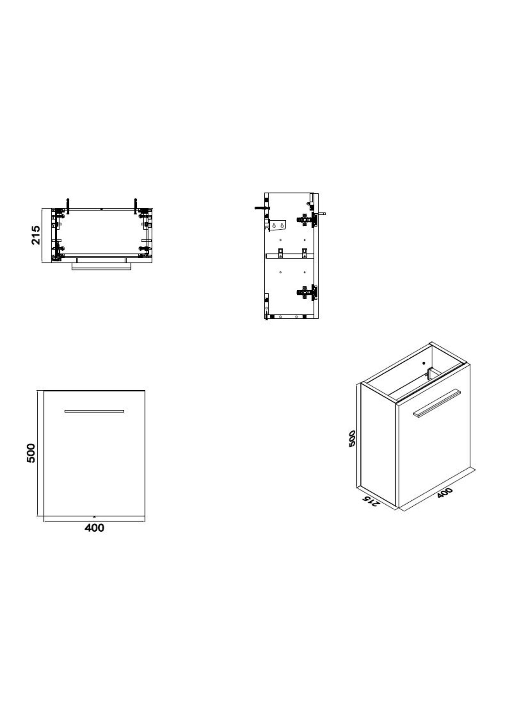 Wiesbaden Wiesbaden fonteinkast tbv HS fonteintje l/r 1 deur 40x21 licht-eiken