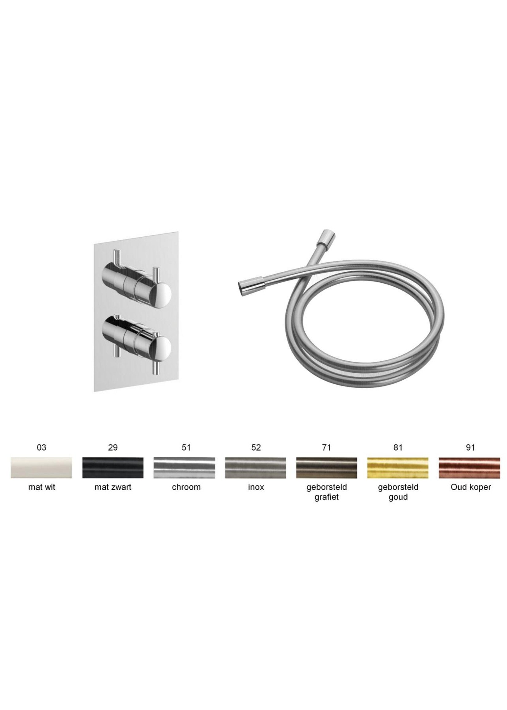 Xenz Duero - basis voor thermostatische douche inbouwset goud geborsteld. incl. tecbox